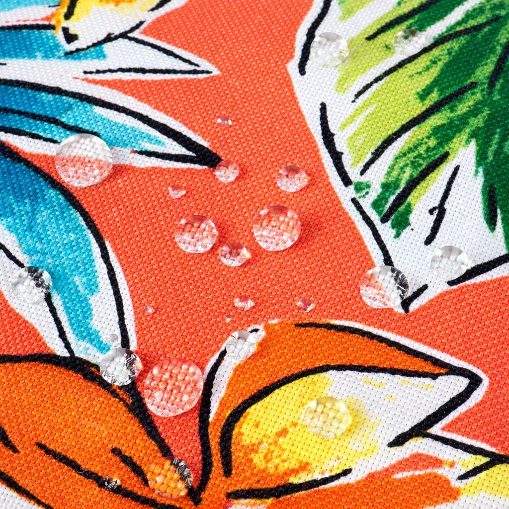 Set of 2 Waterproof Outdoor Throw Pillows - Bright Coral Pink Tropical Floral Patio Cushions, UV Resistant & Fade Proof Decor for Garden, Poolside Furniture (18x18 Inch)