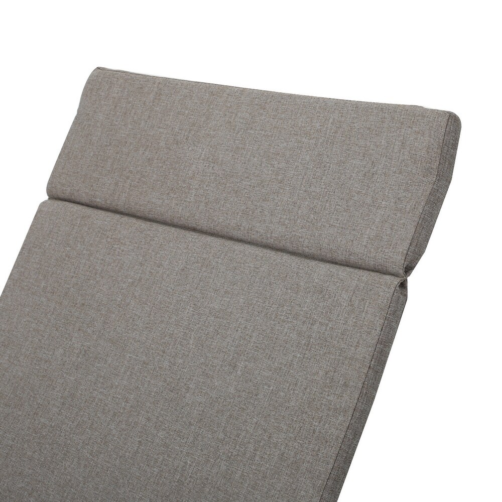Salem Outdoor Chaise Lounge Cushion - Water-Resistant Patio Furniture Pad with Ties, Charcoal