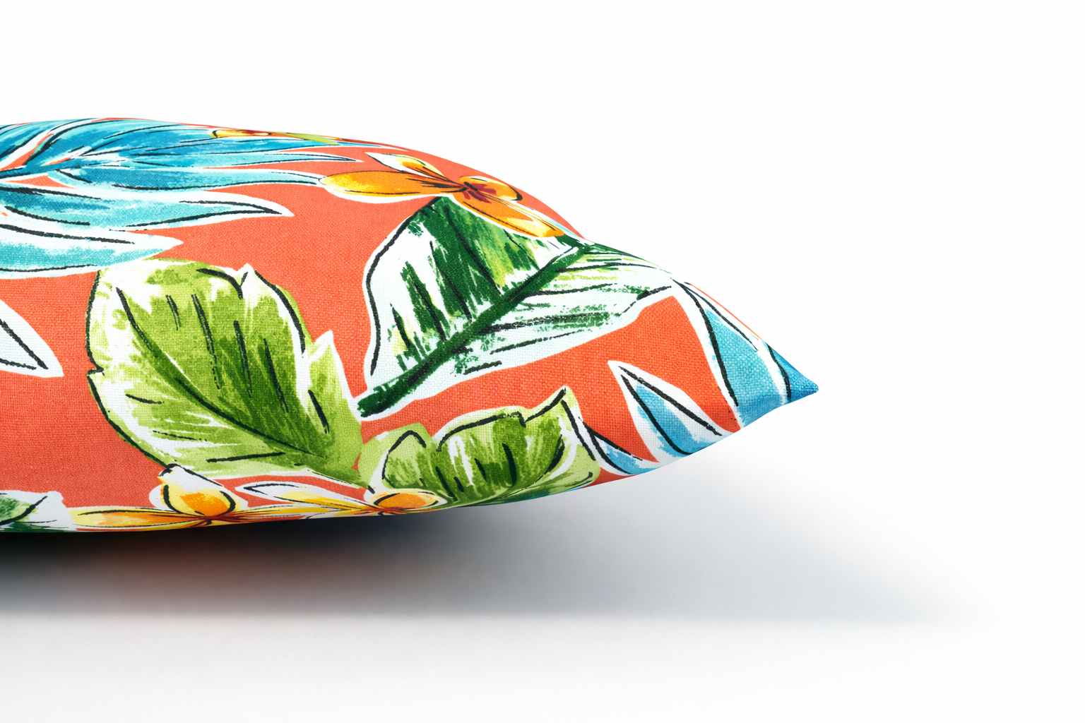 Set of 2 Waterproof Outdoor Throw Pillows - Bright Coral Pink Tropical Floral Patio Cushions, UV Resistant & Fade Proof Decor for Garden, Poolside Furniture (18x18 Inch)