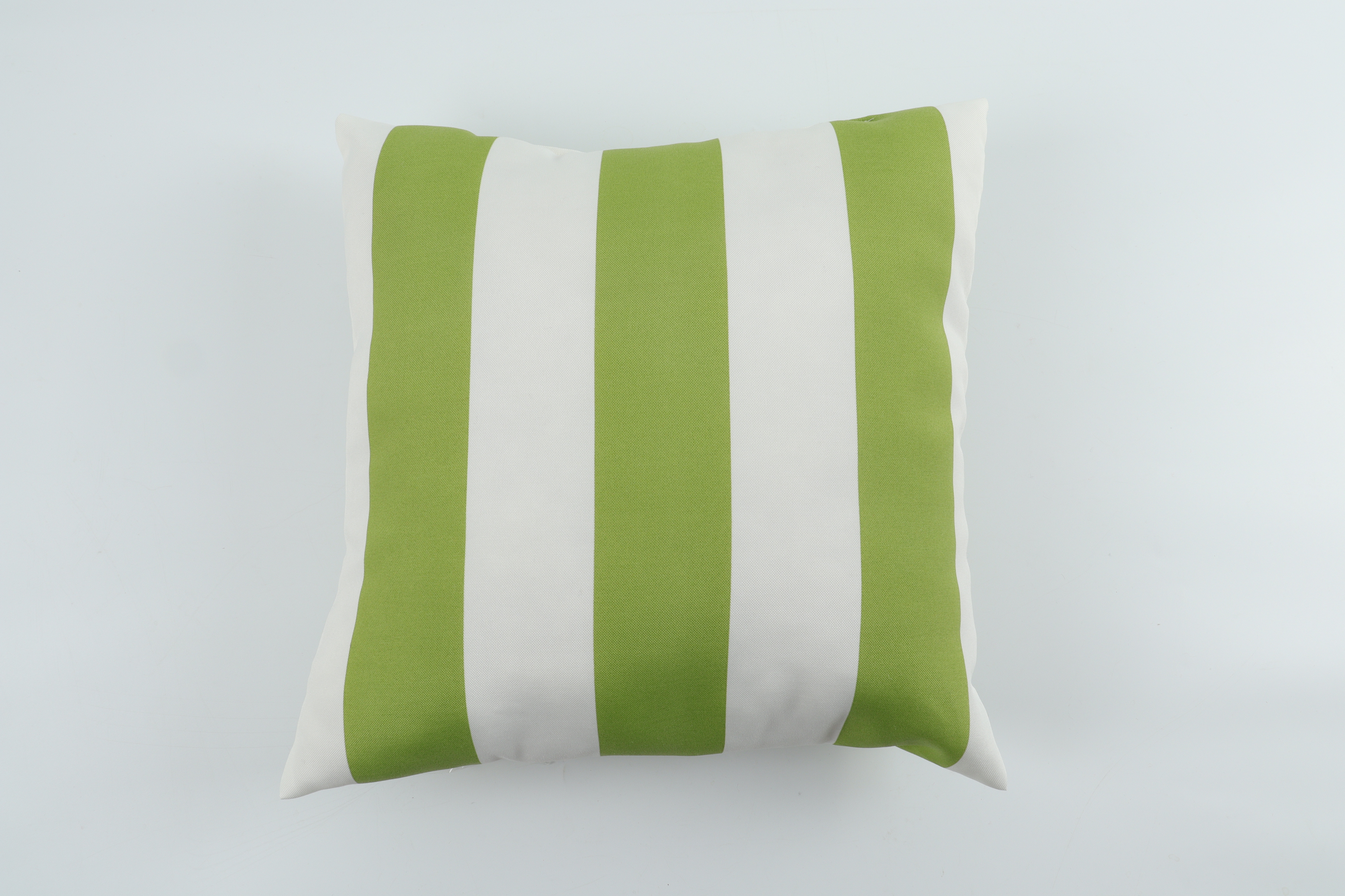 Set of 2 Outdoor Throw Pillows - Waterproof & Fade-Resistant Patio Cushions with Green & White Stripes for Garden, Porch, and Poolside Furniture (18x18 Inch)