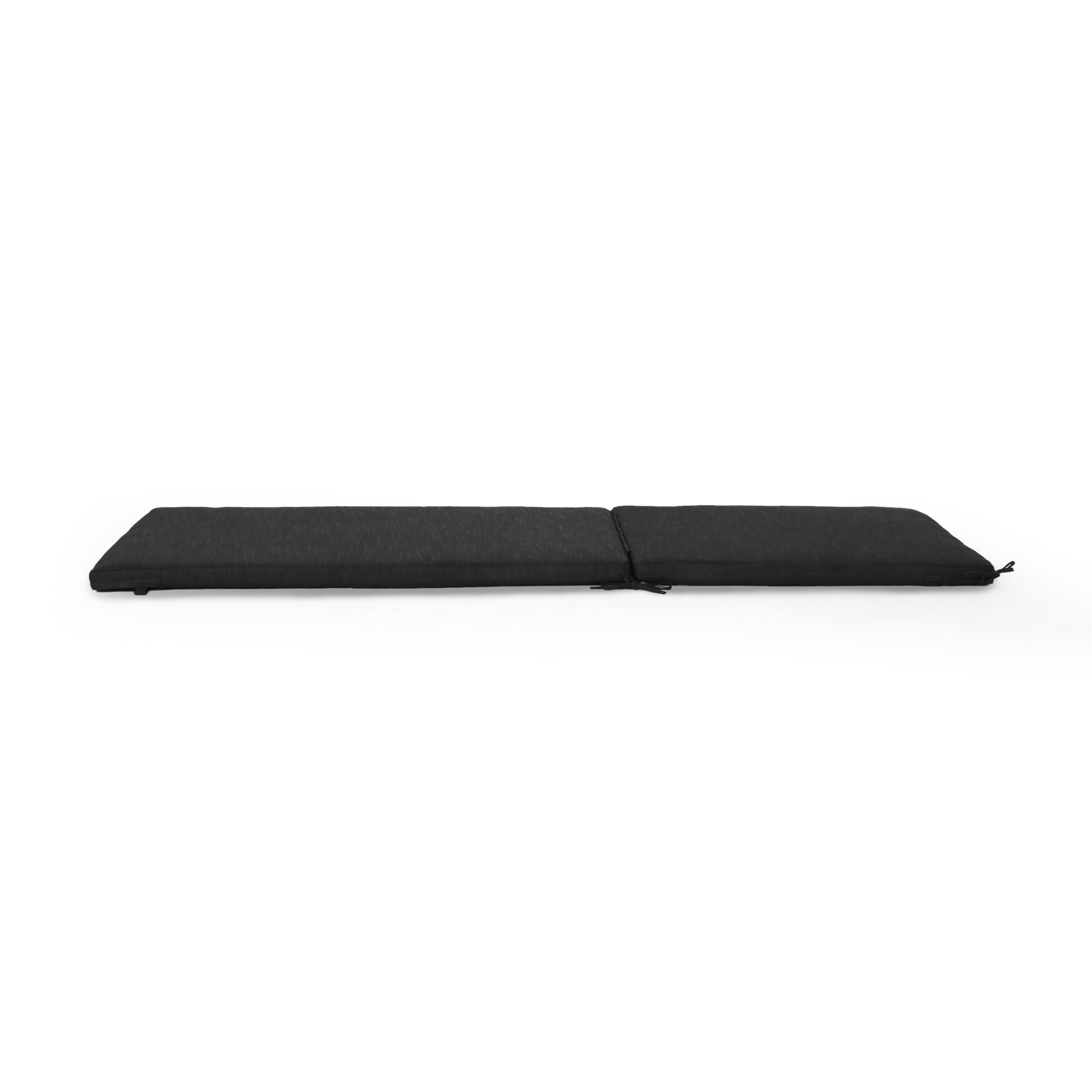 Outdoor Chaise Lounge Cushion - Dark Gray Water-Resistant Patio Lounger Pad with Ties