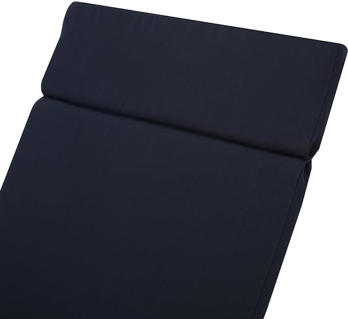 Salem Navy Blue Outdoor Chaise Lounge Cushions (Set of 2) - Water-Resistant Patio Replacement Pads with Ties