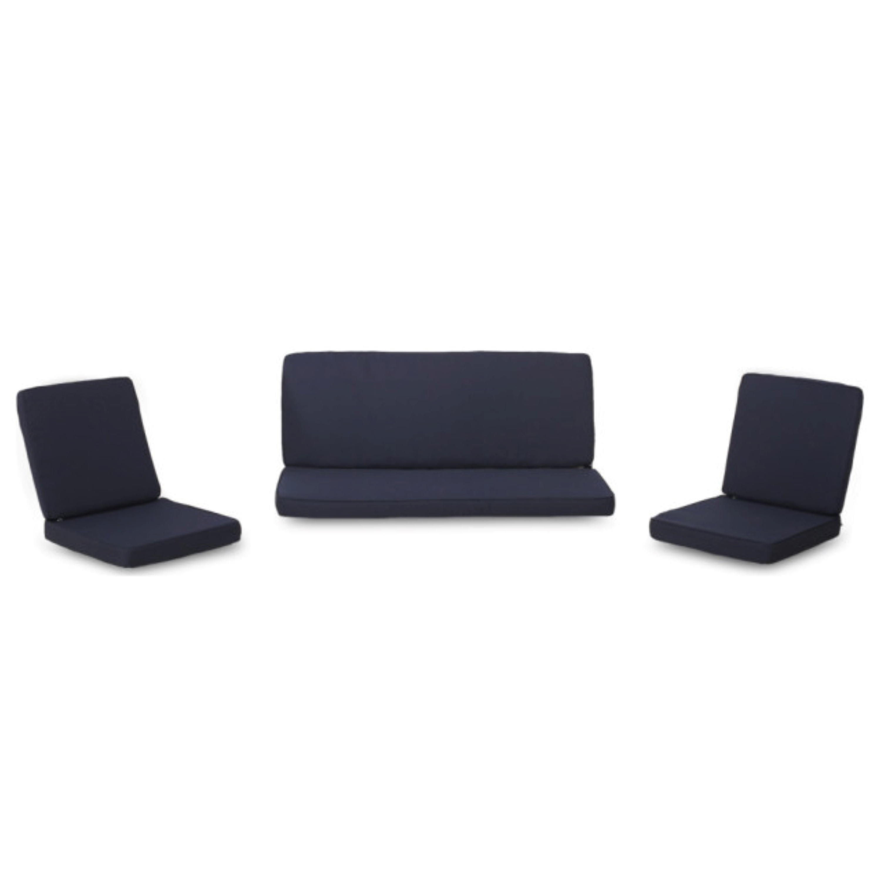 CAROLINA Navy Outdoor Cushion Set - Water-Repellent Patio Furniture Replacement for Loveseat & Club Chairs