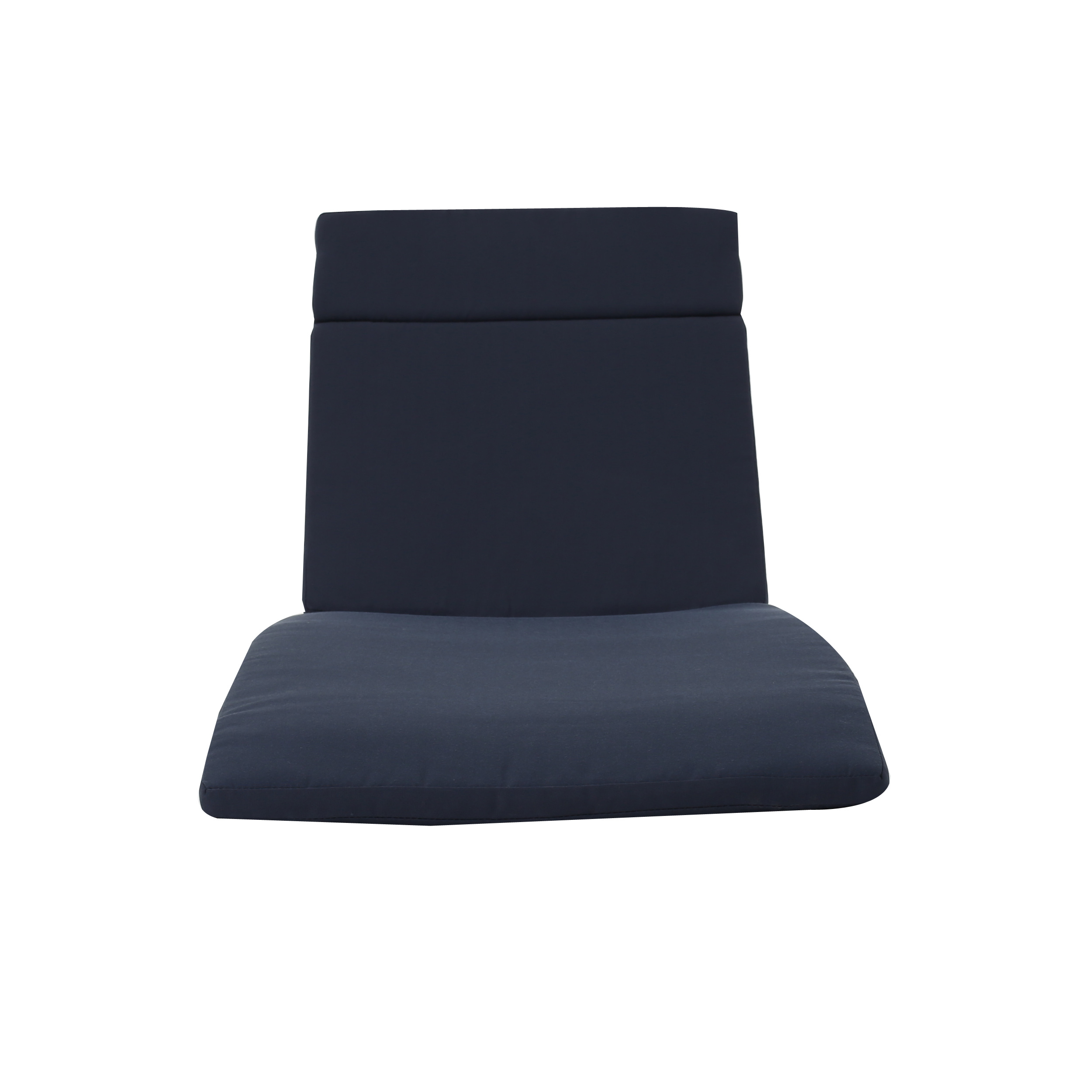 Navy Blue Outdoor Chaise Lounge Cushion - Water Resistant Patio Replacement Pad with Ties
