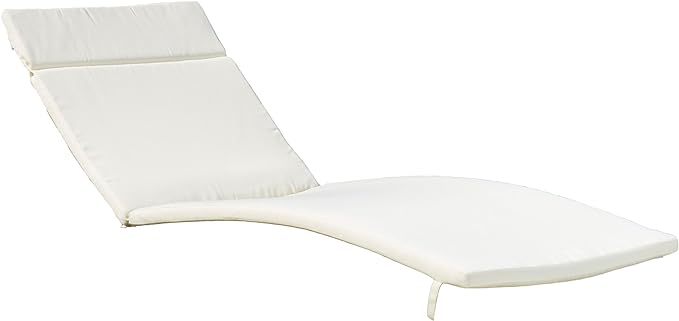 52005.00CUSH Salem Outdoor Chaise Lounge Cushion - Water-Resistant Patio Replacement Pad with Ties, Beige