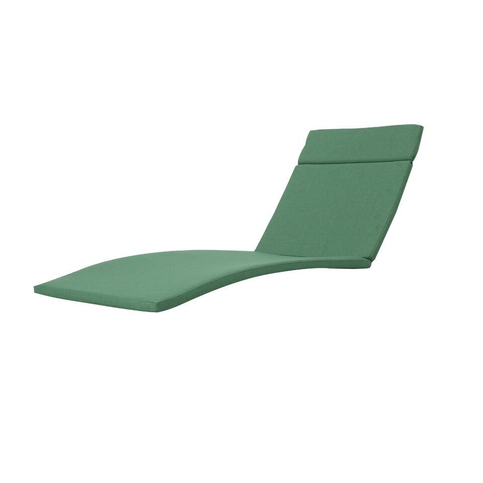 Salem Outdoor Chaise Lounge Cushion - Water-Resistant Patio Replacement Pad in Jungle Green