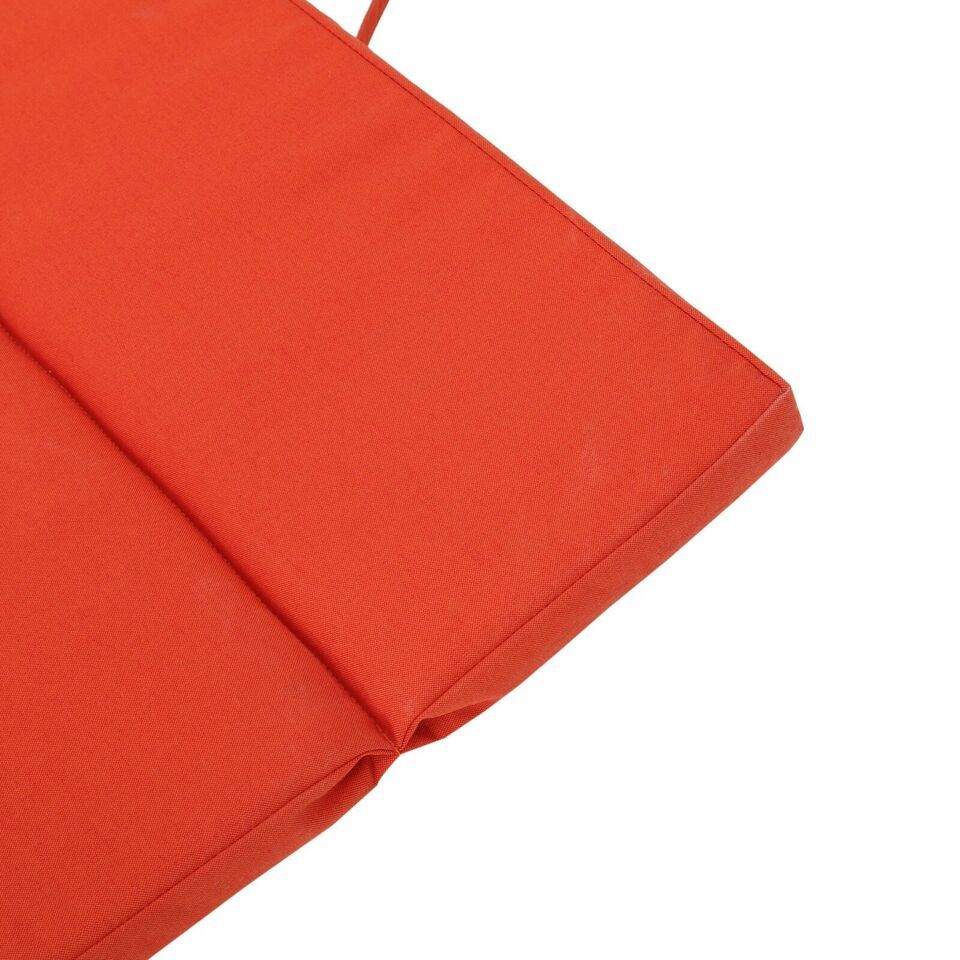 Salem Outdoor Chaise Lounge Cushion - Vibrant Orange Water-Resistant Patio Replacement Pad with Ties