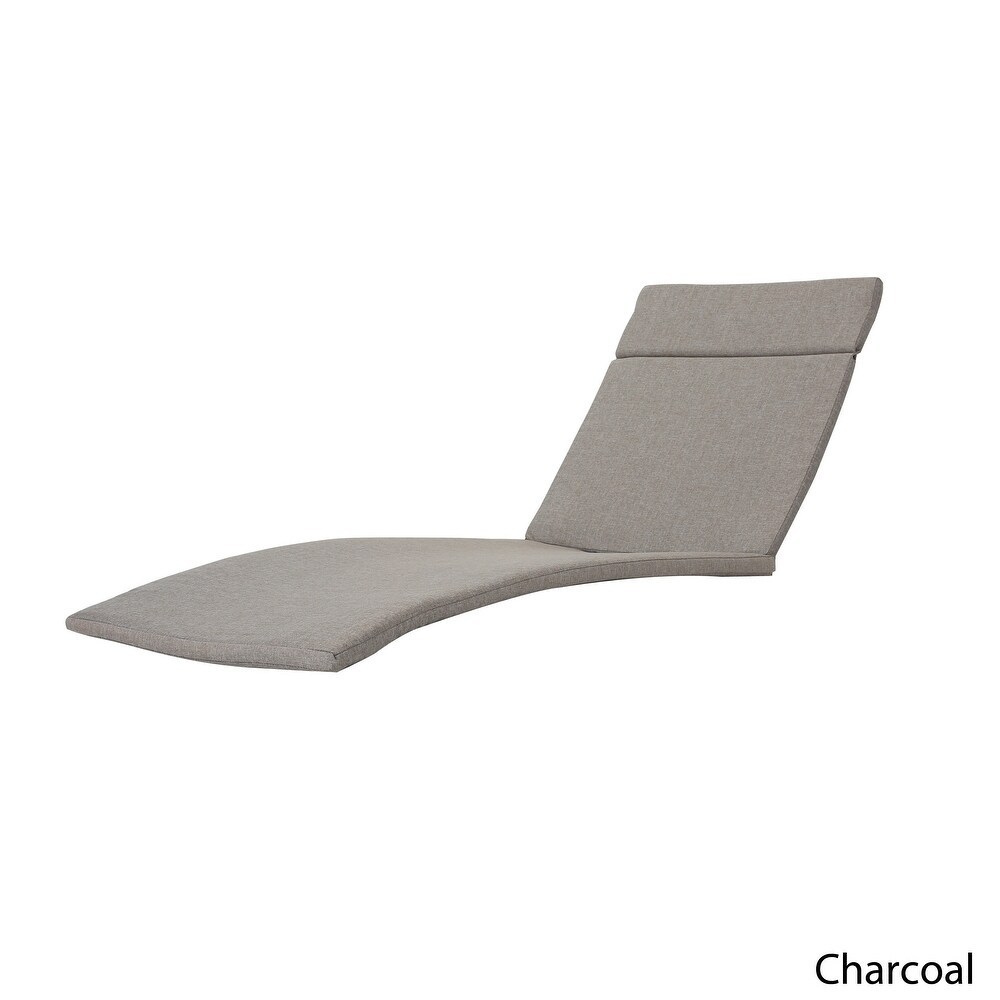 Salem Outdoor Chaise Lounge Cushion - Water-Resistant Patio Furniture Pad with Ties, Charcoal