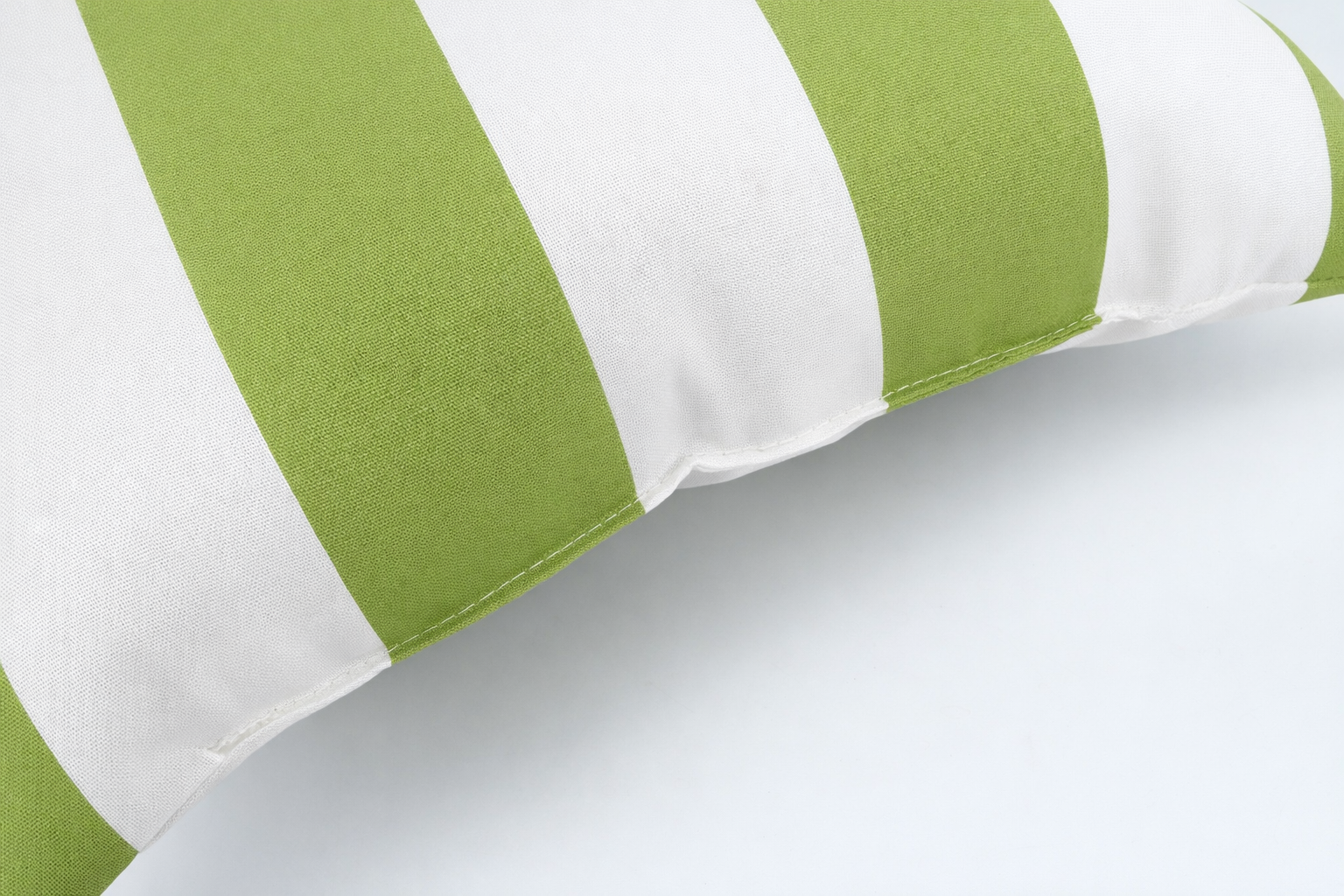 Set of 2 Outdoor Throw Pillows - Waterproof & Fade-Resistant Patio Cushions with Green & White Stripes for Garden, Porch, and Poolside Furniture (18x18 Inch)