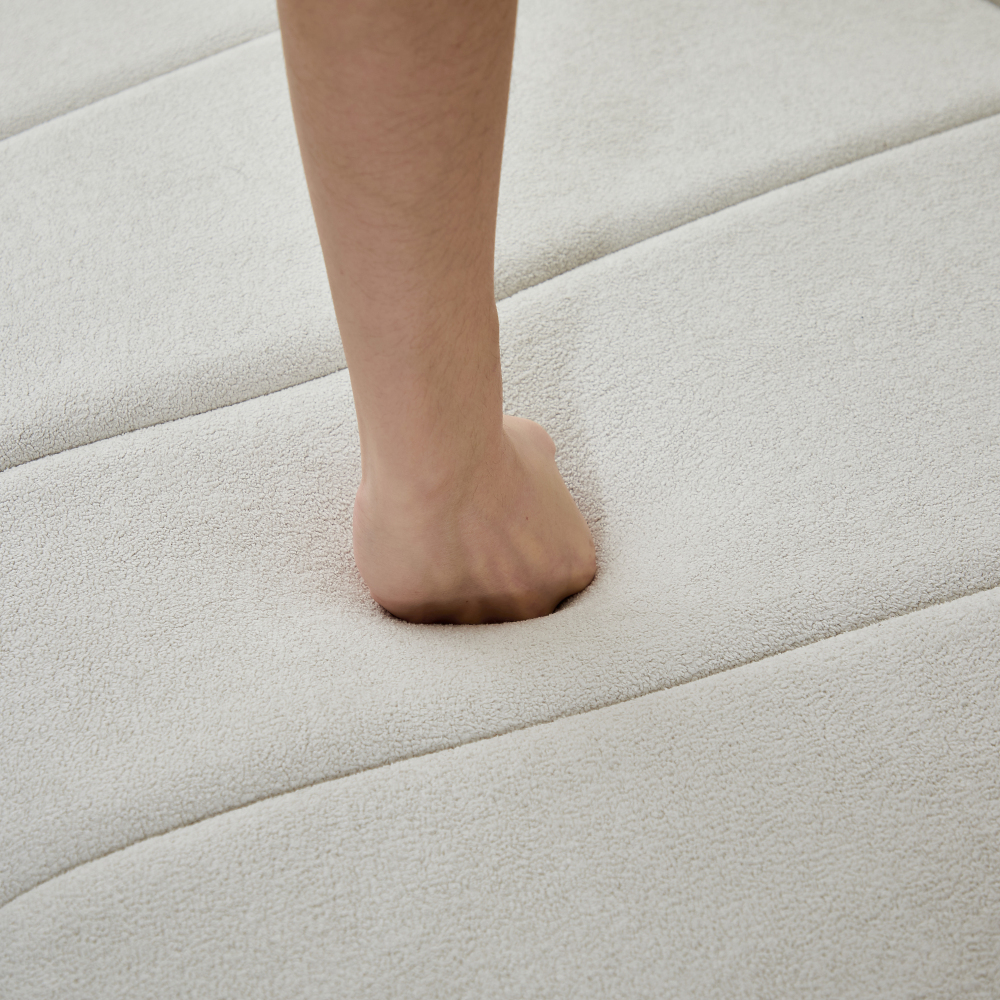 Chenille Curved Sectional Sofa - Modular Semi-Circular Couch with Piano Key Design & 6 Pillows