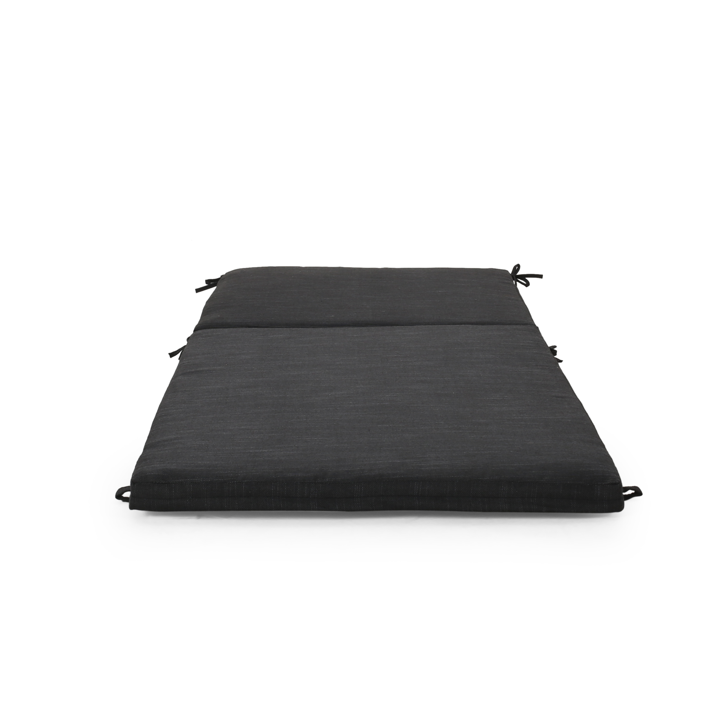 Outdoor Chaise Lounge Cushion - Dark Gray Water-Resistant Patio Lounger Pad with Ties