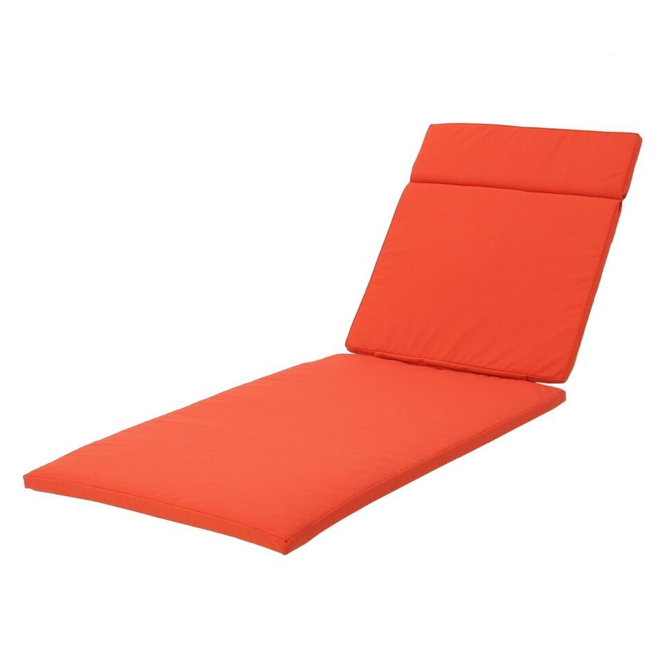 Salem Outdoor Chaise Lounge Cushion Set (2-Pack) - Water-Resistant Patio Furniture Replacement Pads in Vibrant Orange