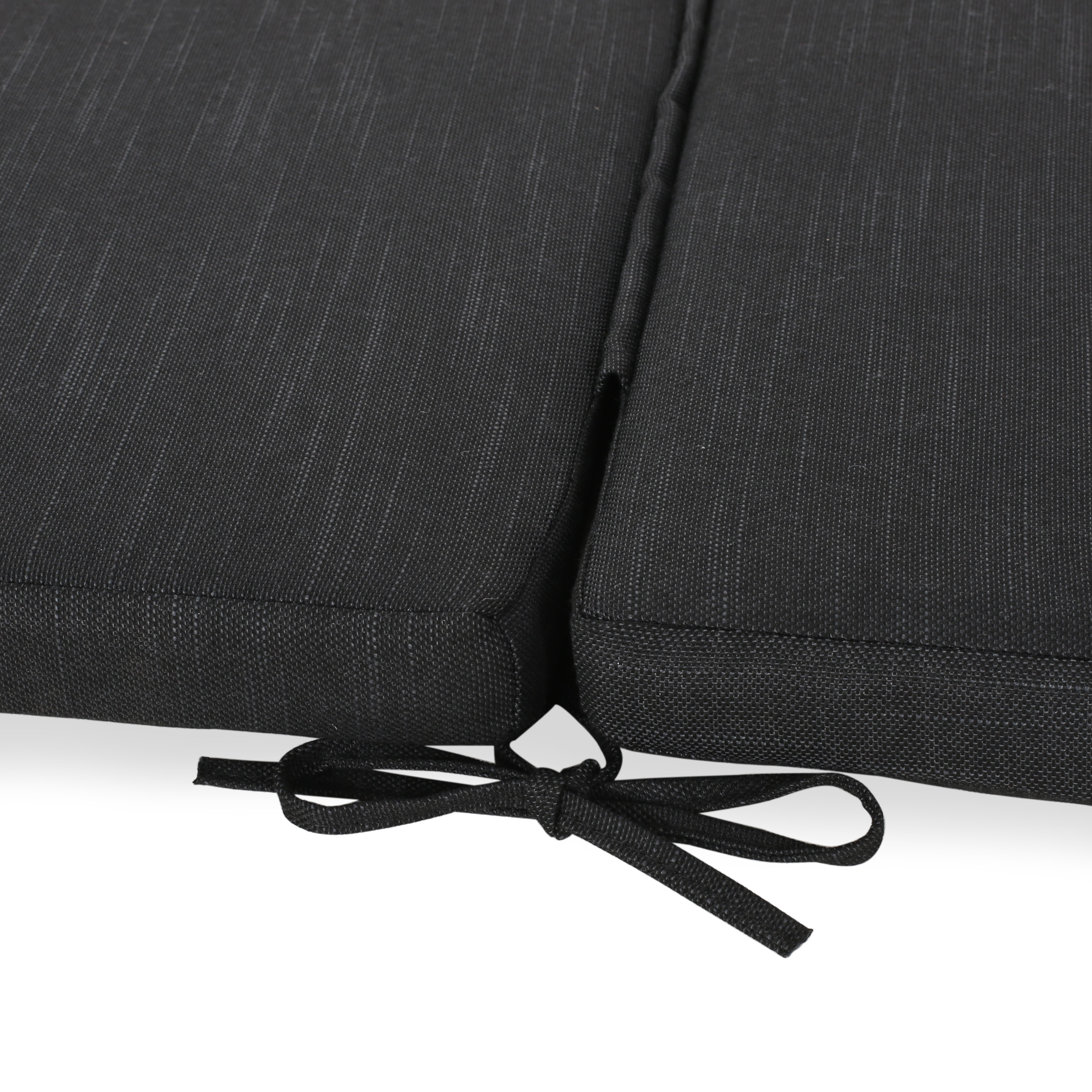 Outdoor Chaise Lounge Cushion - Dark Gray Water-Resistant Patio Lounger Pad with Ties