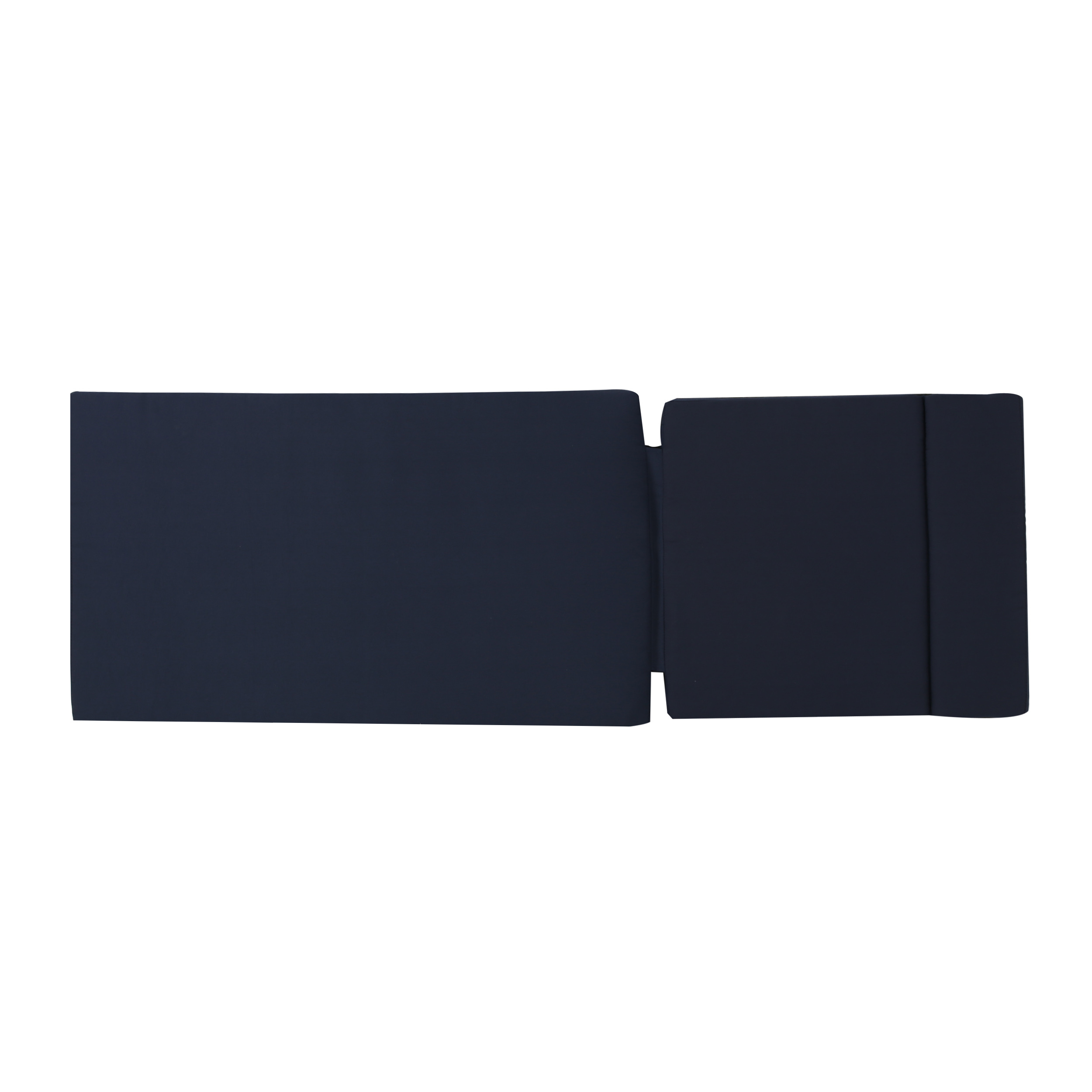 Navy Blue Outdoor Chaise Lounge Cushion - Water Resistant Patio Replacement Pad with Ties