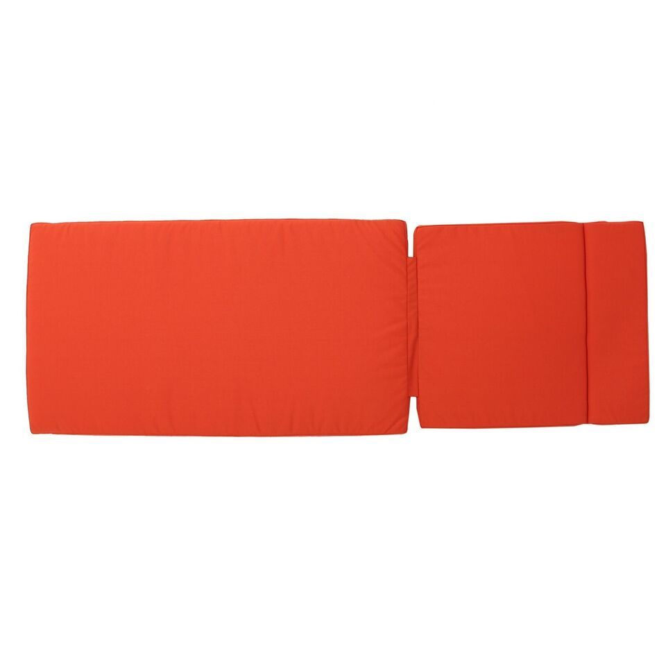 Salem Outdoor Chaise Lounge Cushion - Vibrant Orange Water-Resistant Patio Replacement Pad with Ties