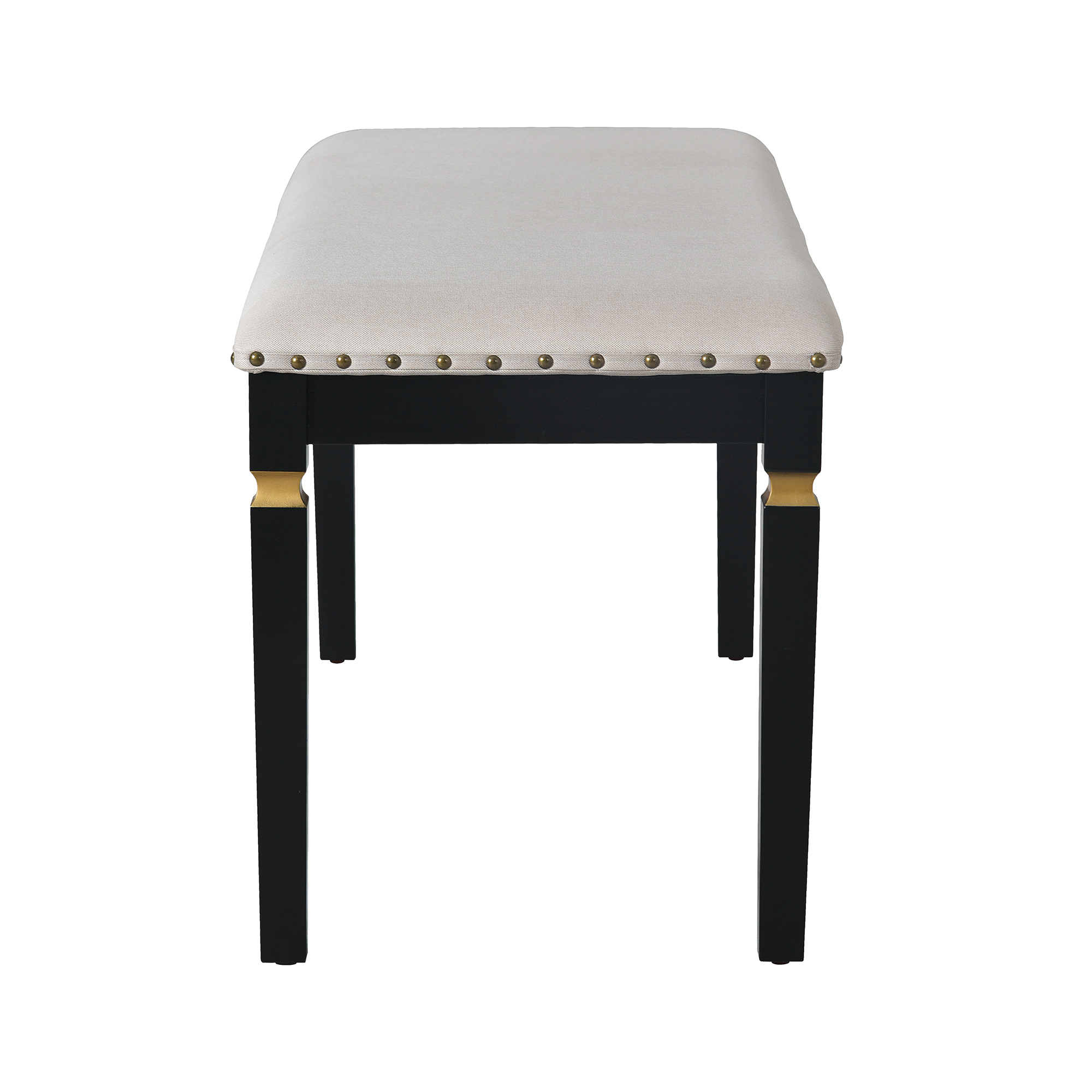 Elegant 6-Piece Dining Table Set with Bench - Modern Black Rectangular Kitchen Table & 4 Tufted High-Back Chairs for Farmhouse Home Decor