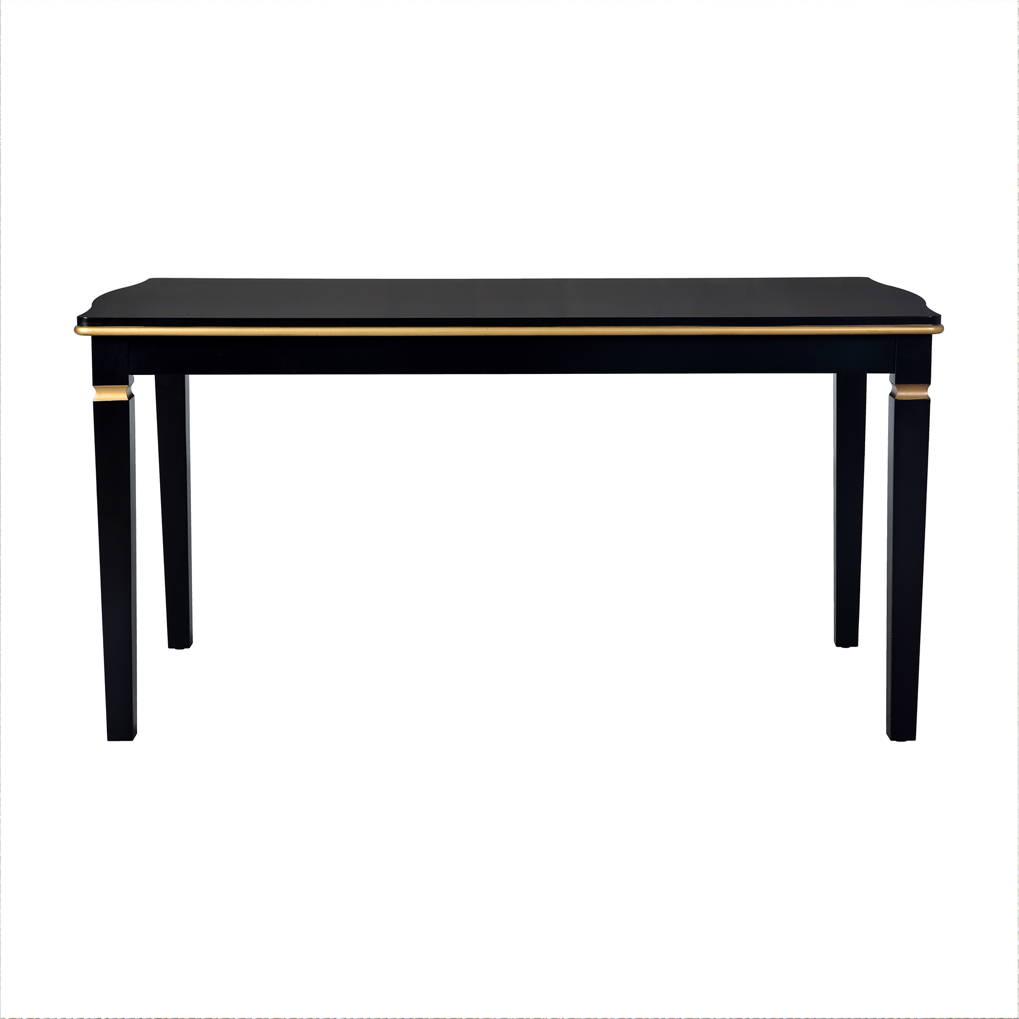 Elegant 6-Piece Dining Table Set with Bench - Modern Black Rectangular Kitchen Table & 4 Tufted High-Back Chairs for Farmhouse Home Decor