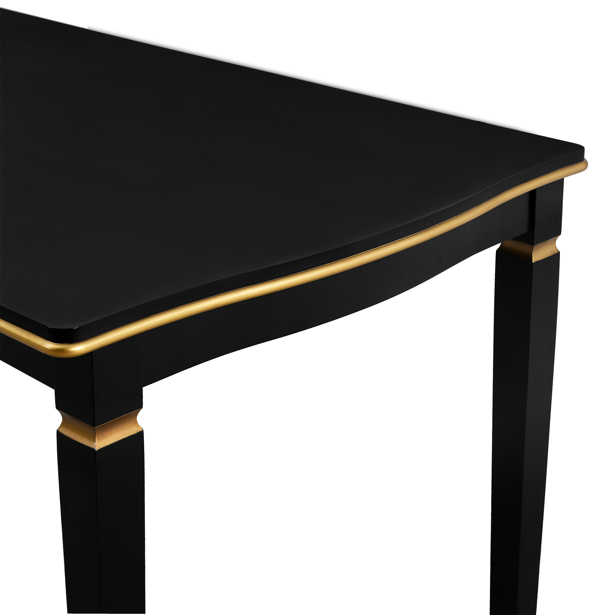 Elegant 6-Piece Dining Table Set with Bench - Modern Black Rectangular Kitchen Table & 4 Tufted High-Back Chairs for Farmhouse Home Decor