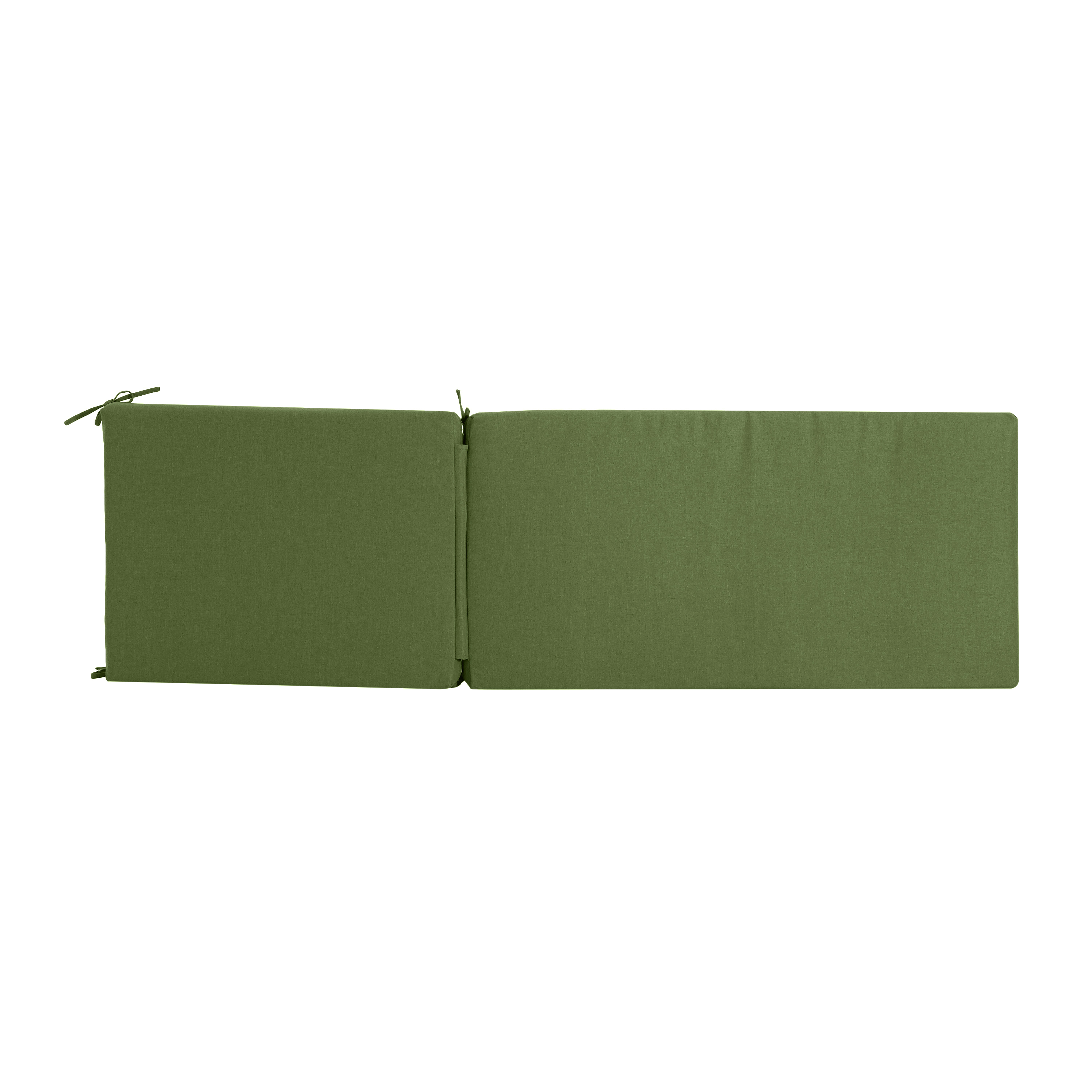 Noah Outdoor Chaise Lounge Cushion - Water-Repellent Patio Furniture Pad with Ties, UV Resistant Garden Lounger Replacement Cushion in Green
