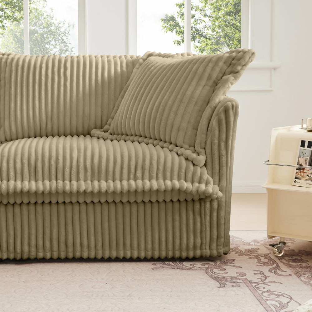 Koala Corduroy Sofa with Removable Covers - Camel