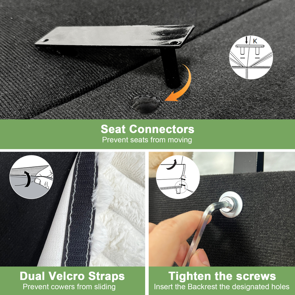 Oversized Corduroy Modular Sofa with 3 Ottomans, Cream Slipcovered 3-Seater Cloud Couch for Living Room