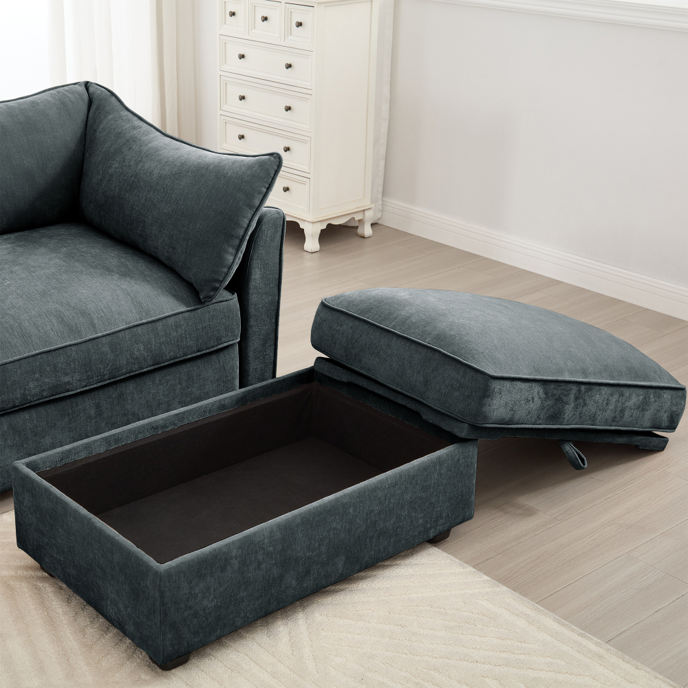 Modern Velvet Armless Sofa Sectional Seat - Grey Upholstered Modular Couch Component for Living Room