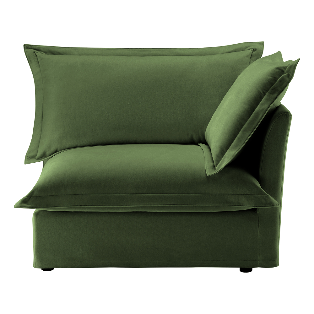 Modern Chenille Loveseat Sofa - Deep Seat Green Armchair with Removable Covers & Plush Pillows