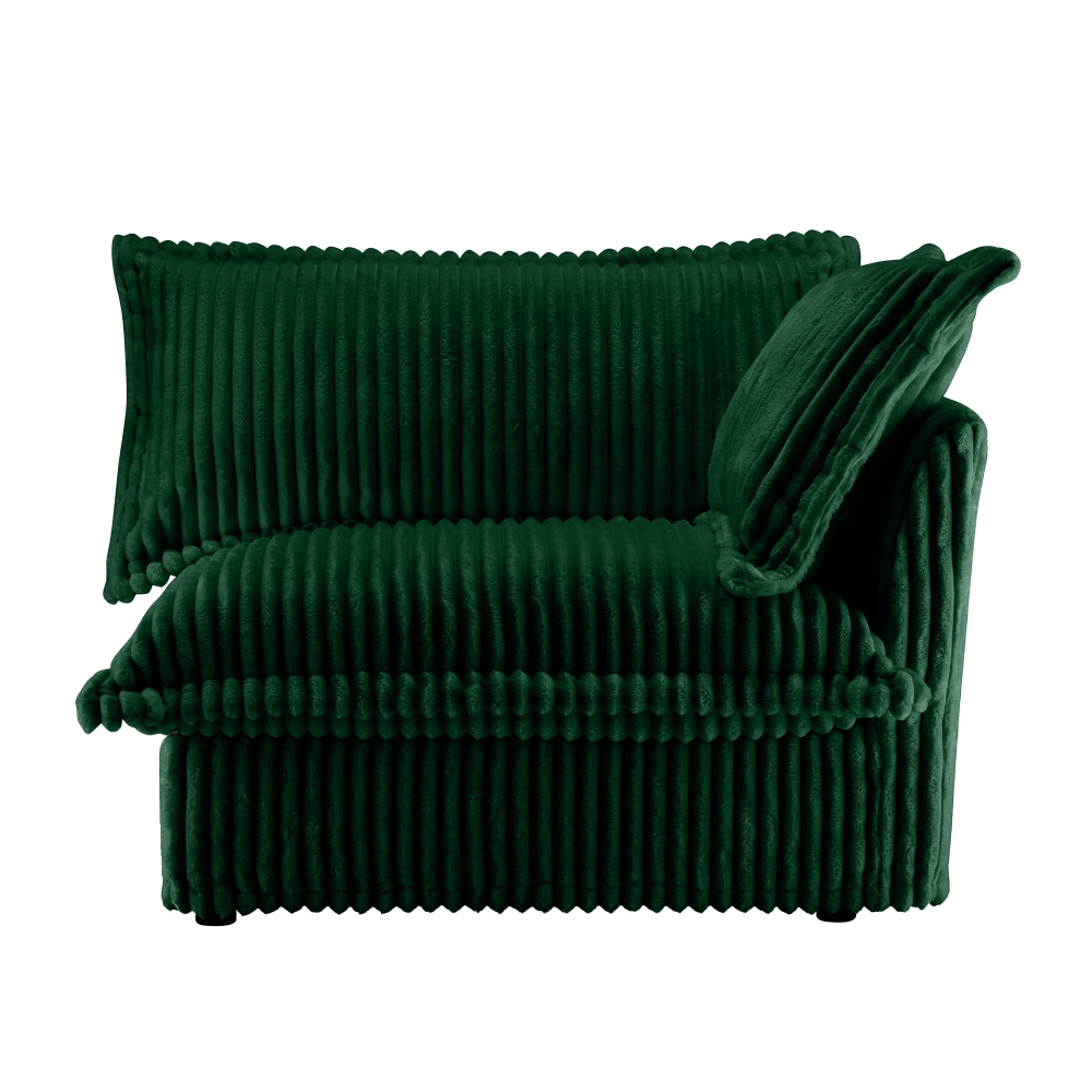 Luxurious Emerald Green Corduroy Loveseat Sofa with Deep Seating and Removable Washable Covers