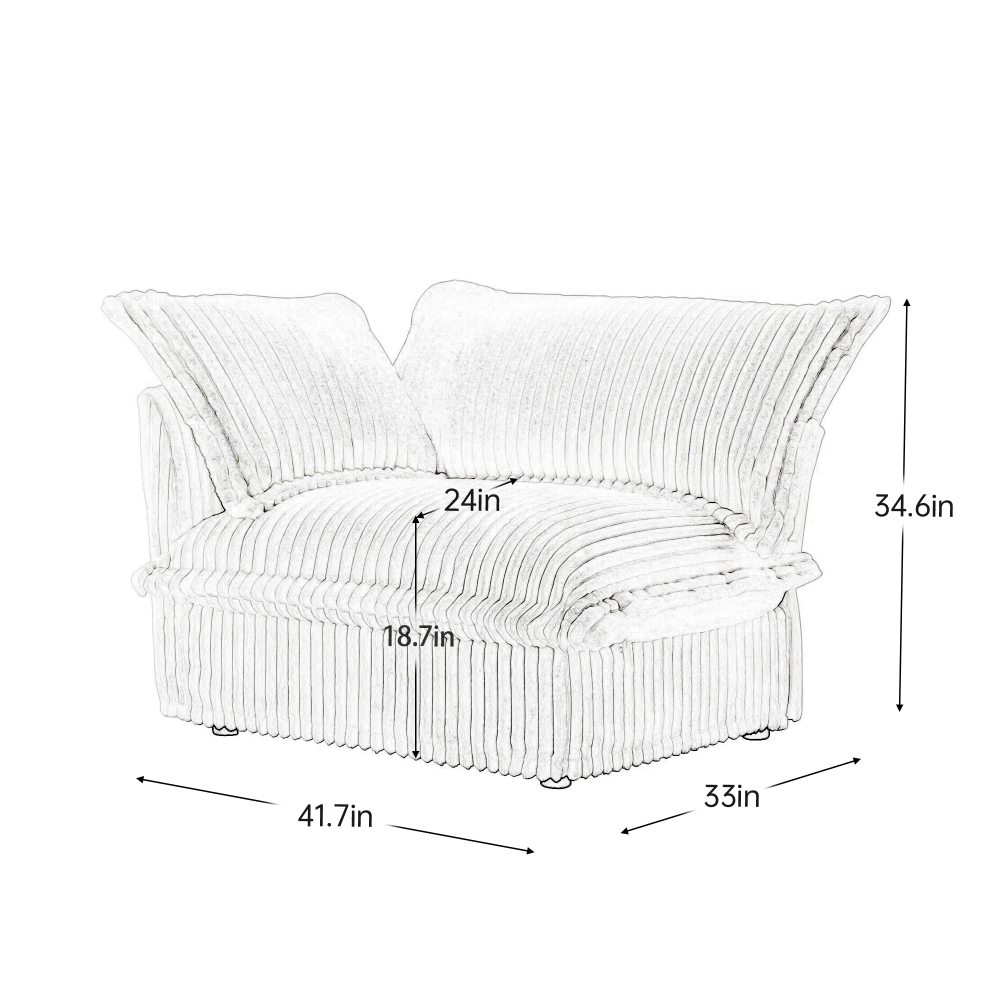 Koala Corduroy Sofa with Removable Covers - Camel