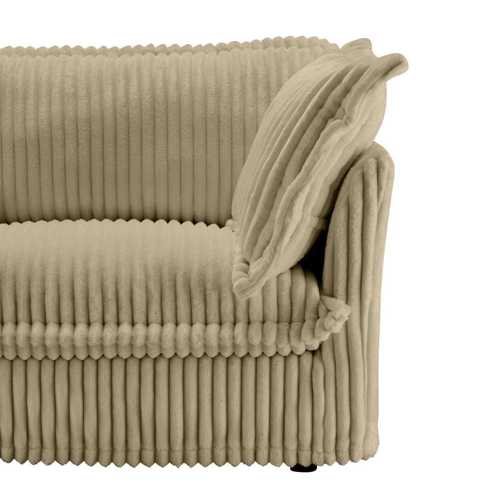 Camel Corduroy Modular Sofa with 3 Ottomans | Oversized Deep Seat Cloud Couch | Removable Slipcovered Sectional Sleeper