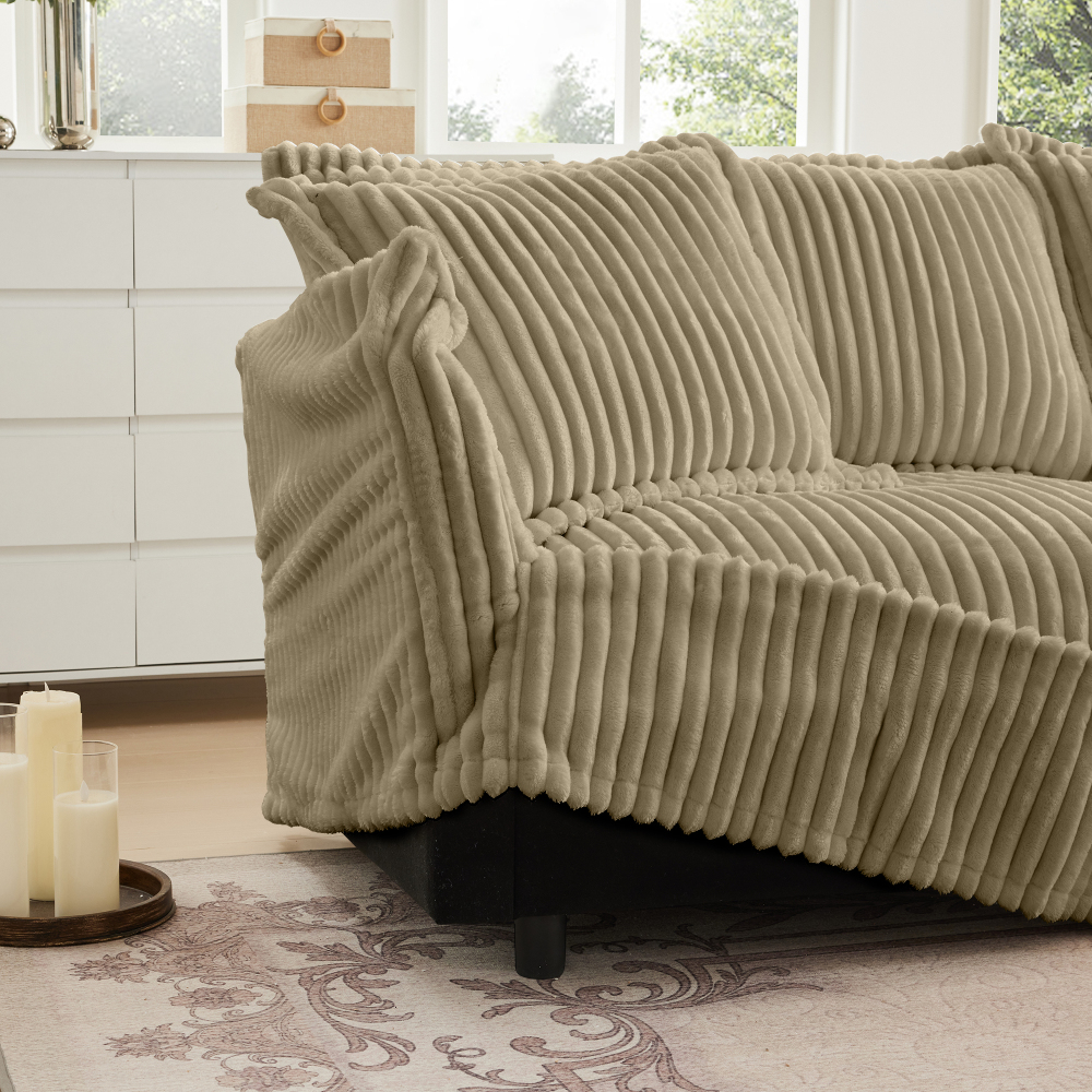 Koala Corduroy Sofa with Removable Covers - Camel