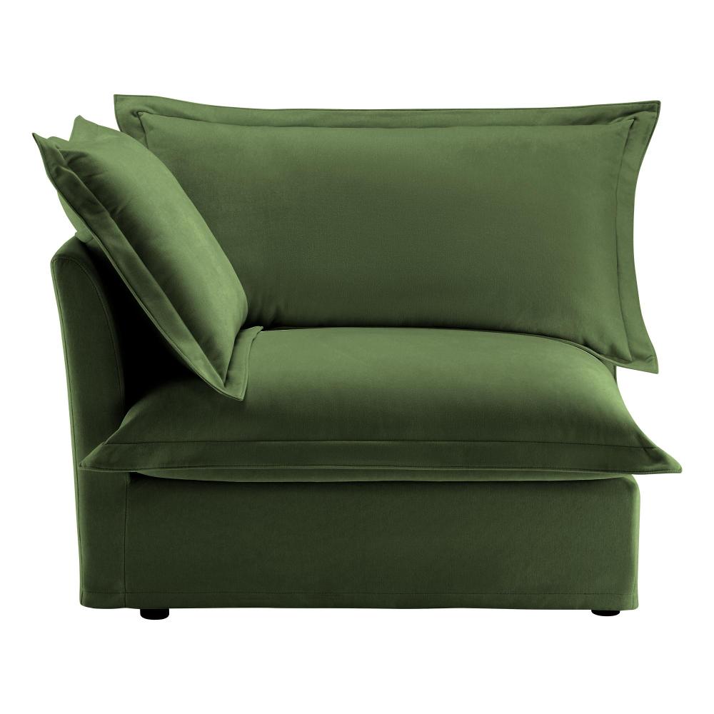 Koala Modern Chenille Sofa - Deep Seat Green Loveseat with Removable Washable Covers & High Back Pillows