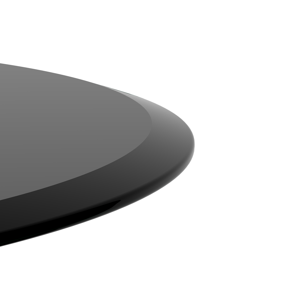 38.6" Round Black Tempered Glass Table Top - 2/5" Thick Beveled Edge Replacement for Dining, Coffee & Patio Tables