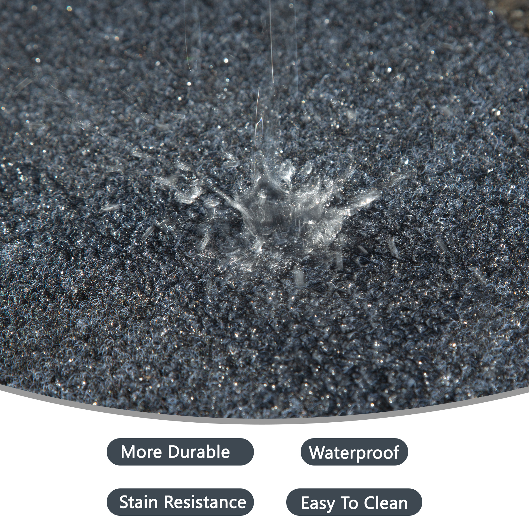 Interlocking Plastic Deck Tiles - Grey Modular Outdoor Carpet Flooring with Durable Base for Patio, Balcony & Porch