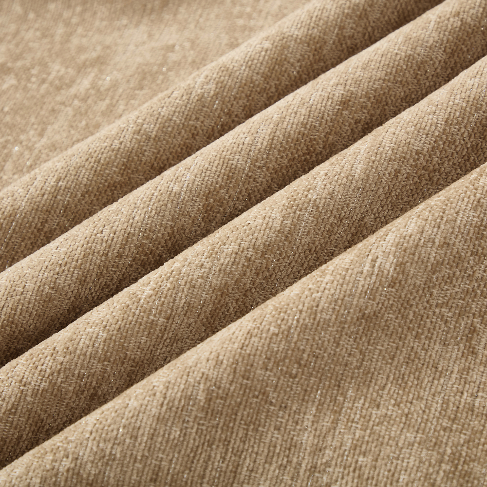 Classic U-Shaped Modular Sectional Sofa with Removable Ruffle Skirt, Deep Seat Chenille Couch with Flared Arms and Spindle Legs, Light Coffee