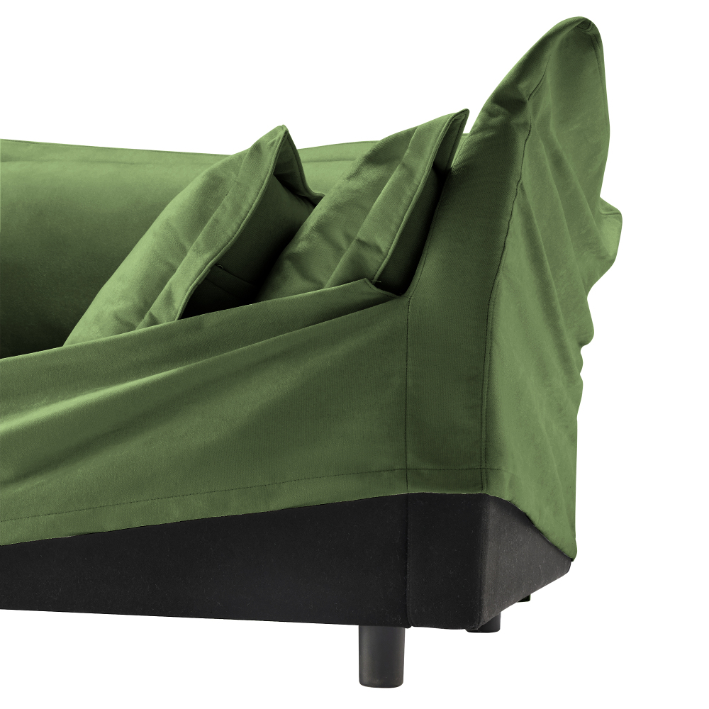 Koala Modern Chenille Sofa - Deep Seat Green Loveseat with Removable Washable Covers & High Back Pillows