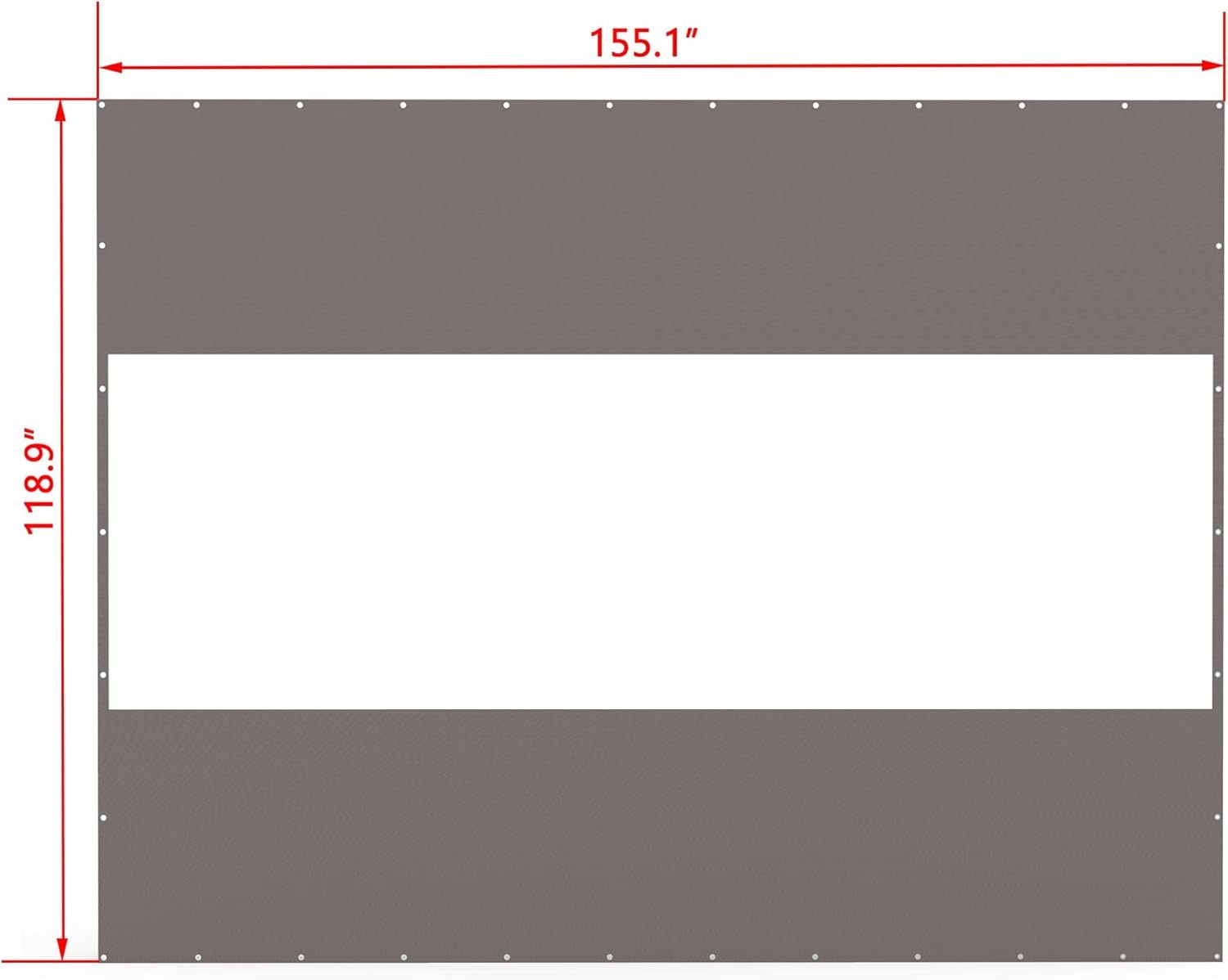 18oz Heavy Duty Clear Panel Outdoor Curtain - Waterproof & Tearproof PVC Vinyl Privacy Screen for Patio, Pergola, Gazebo, and Porch Enclosure (Gray)