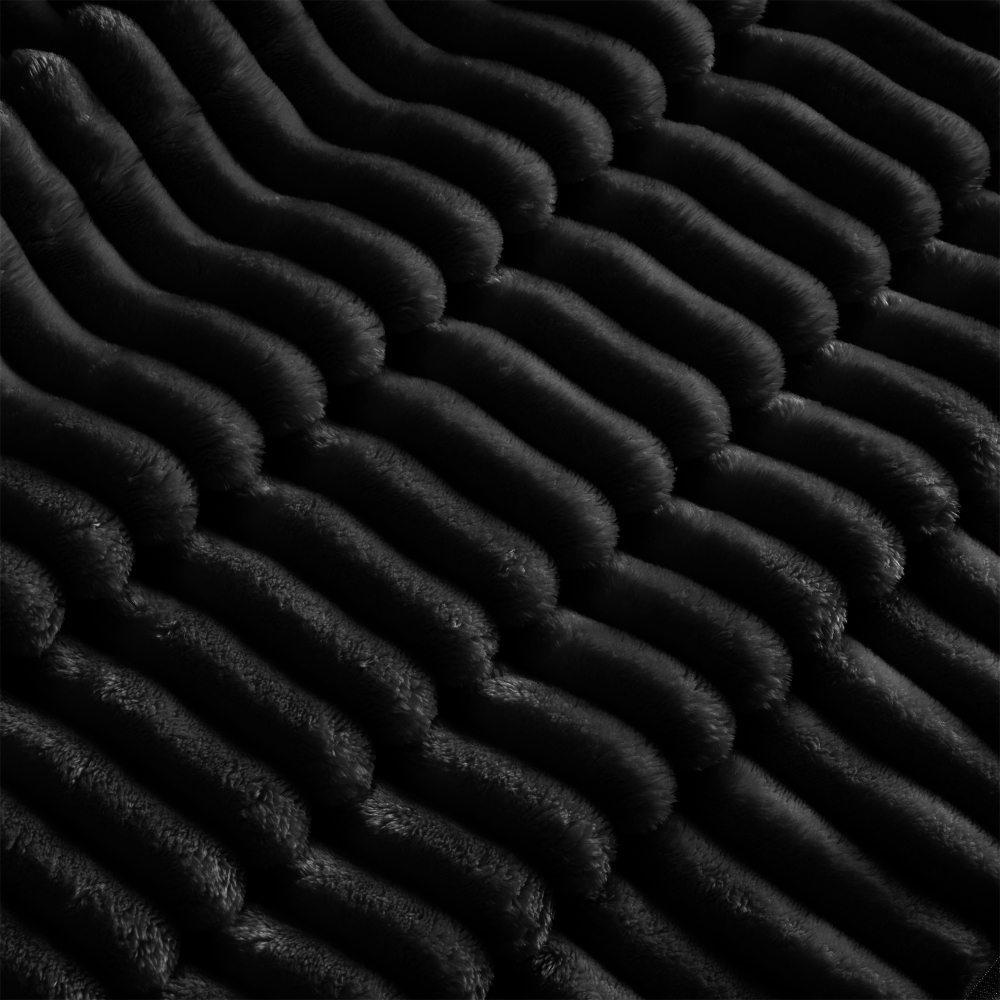 Koala Modern Corduroy Sofa - Black Plush Loveseat with Deep Seating & Removable Covers