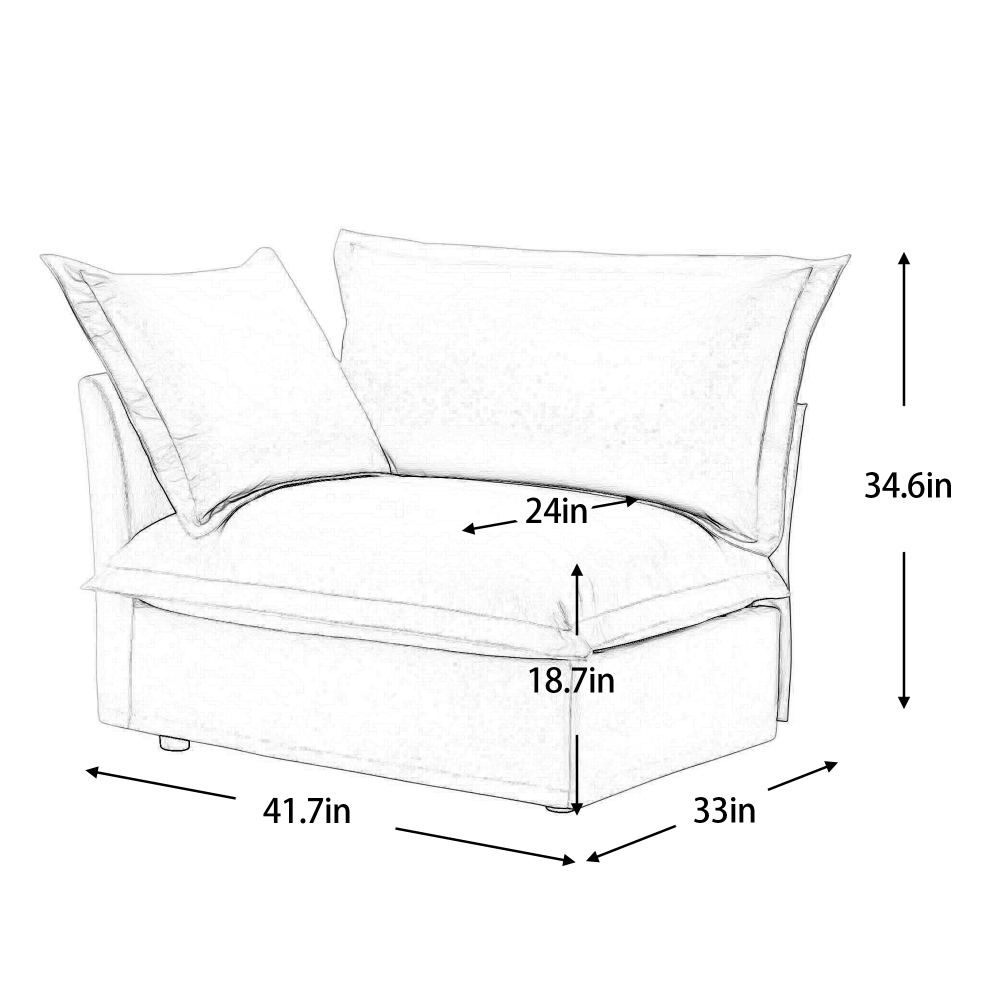 Koala Modern Chenille Sofa - Deep Seat Green Loveseat with Removable Washable Covers & High Back Pillows
