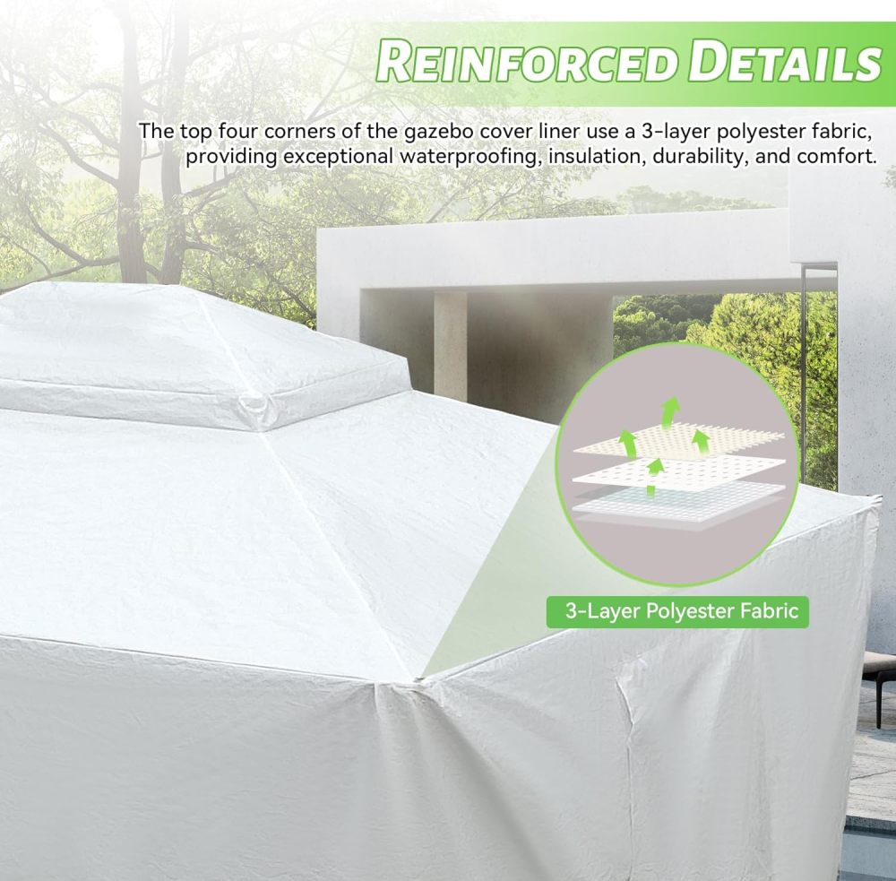 12'x16' Universal Hardtop Gazebo Enclosure Cover with Sidewalls, Waterproof Winter Storage Tent with Mesh Windows & Zippered Door