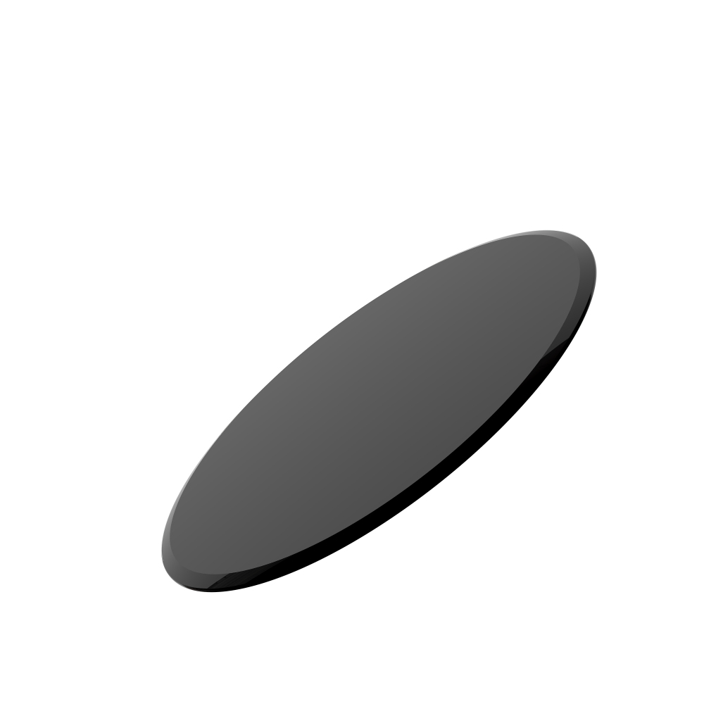 38.6" Round Black Tempered Glass Table Top - 2/5" Thick Beveled Edge Replacement for Dining, Coffee & Patio Tables