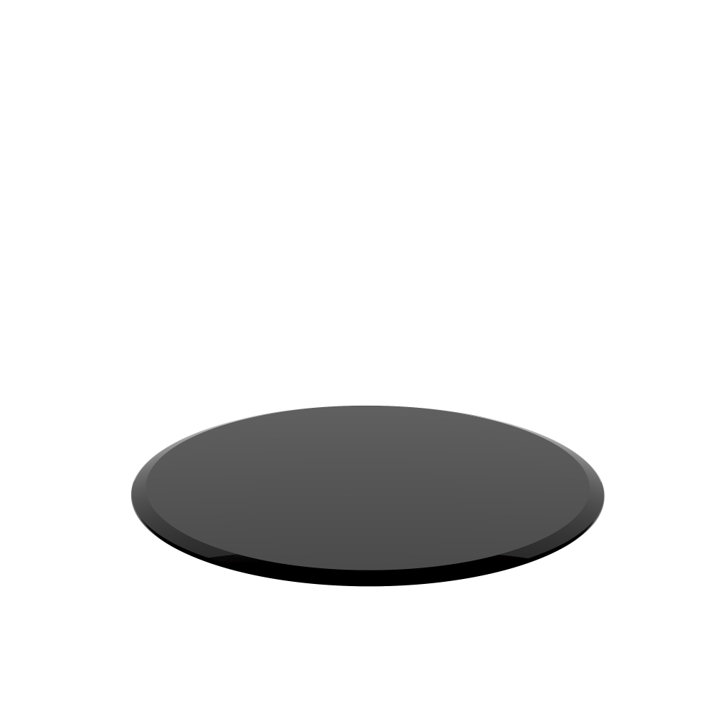 38.6" Round Black Tempered Glass Table Top - 2/5" Thick Beveled Edge Replacement for Dining, Coffee & Patio Tables