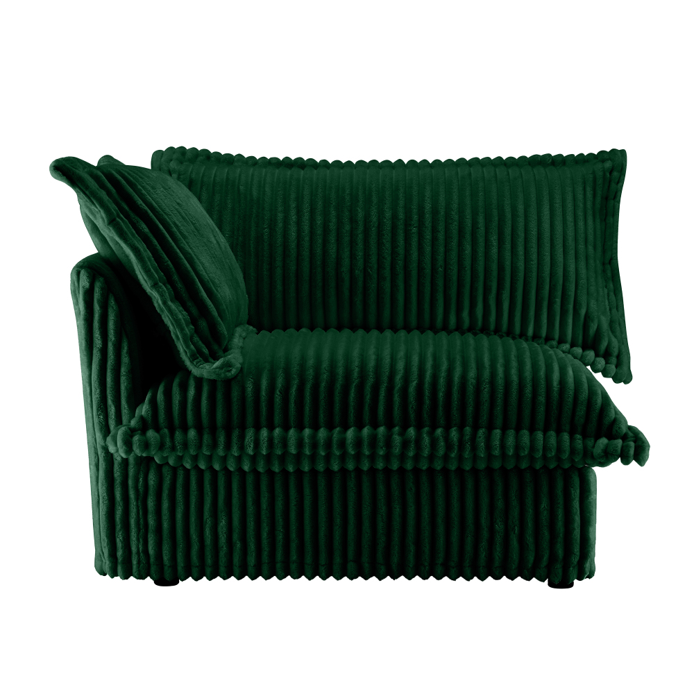 Koala Modern Corduroy Sofa - Plush Deep Seat Loveseat with Removable Washable Covers & High Back Pillows, Emerald Green Accent Couch for Living Room
