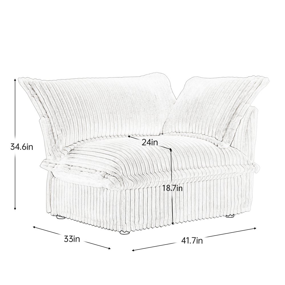 Luxurious Emerald Green Corduroy Loveseat Sofa with Deep Seating and Removable Washable Covers