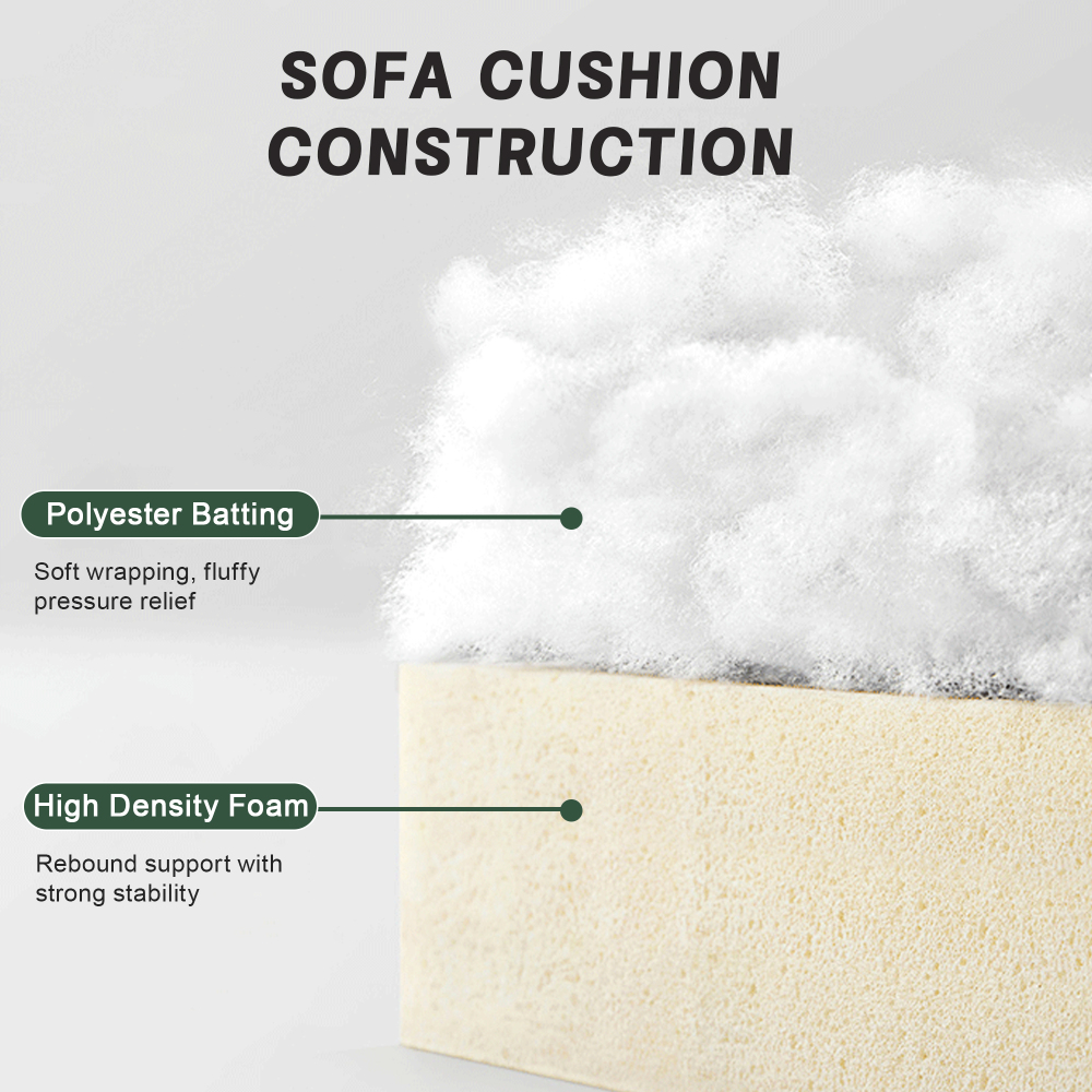 Green Chenille L-Shaped Sectional Sofa, 4-Seat Modular Couch with Movable Ottoman, Crescent Armrests & Wraparound Back Cushions for Living Room