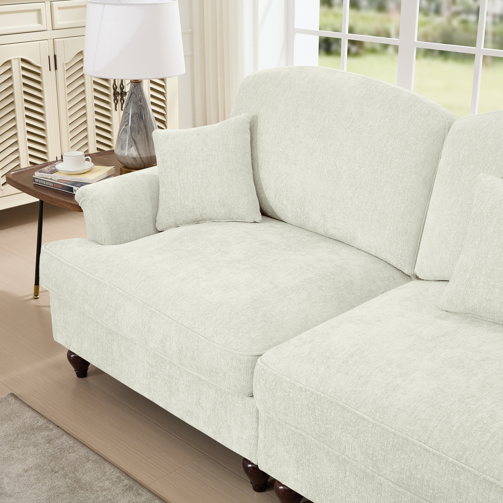 Classic U-Shaped Modular Sectional Sofa with Removable Ruffle Skirt, Deep Seat Chenille Cloud Couch & Movable Ottomans