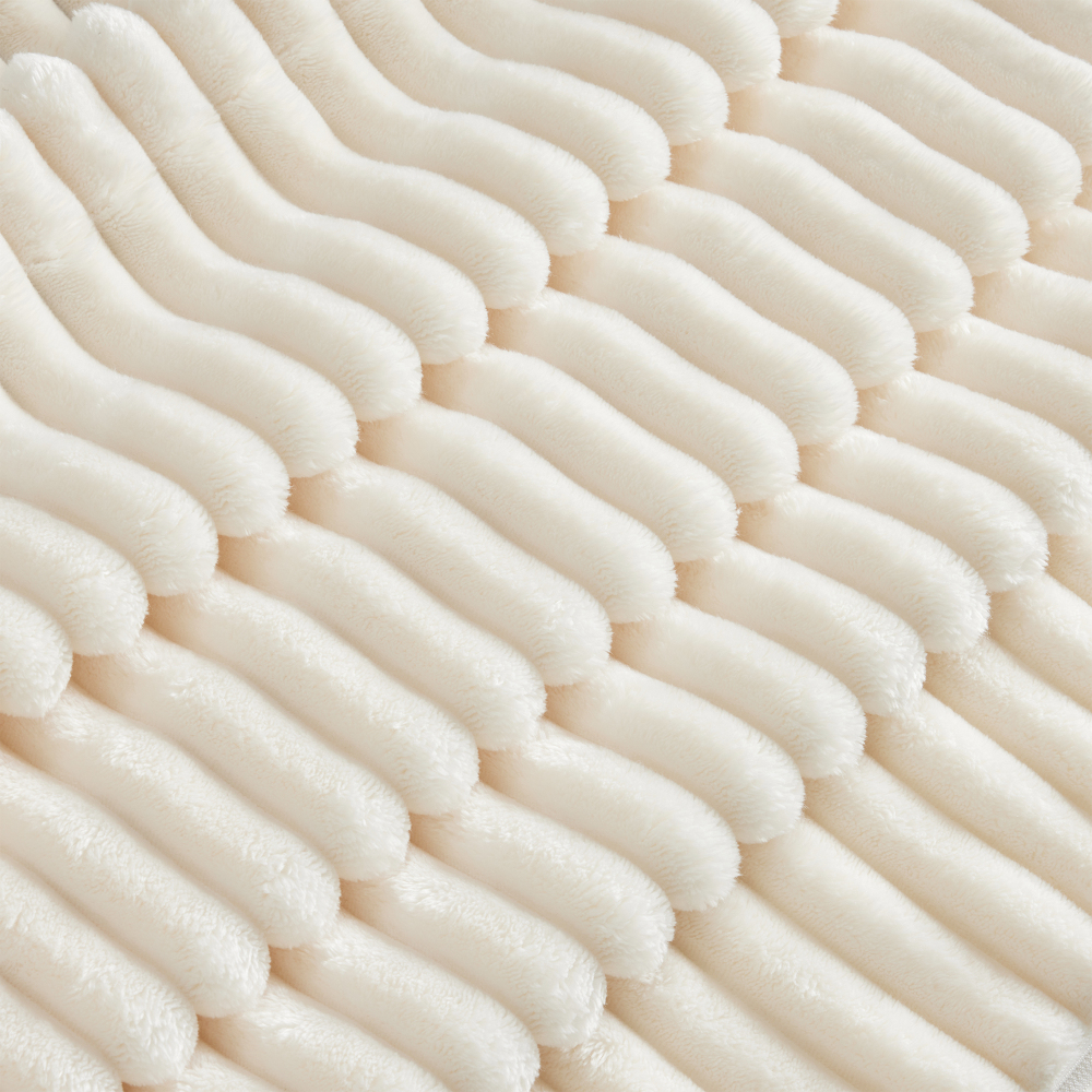 Oversized Corduroy Modular Sofa with 3 Ottomans, Cream Slipcovered 3-Seater Cloud Couch for Living Room