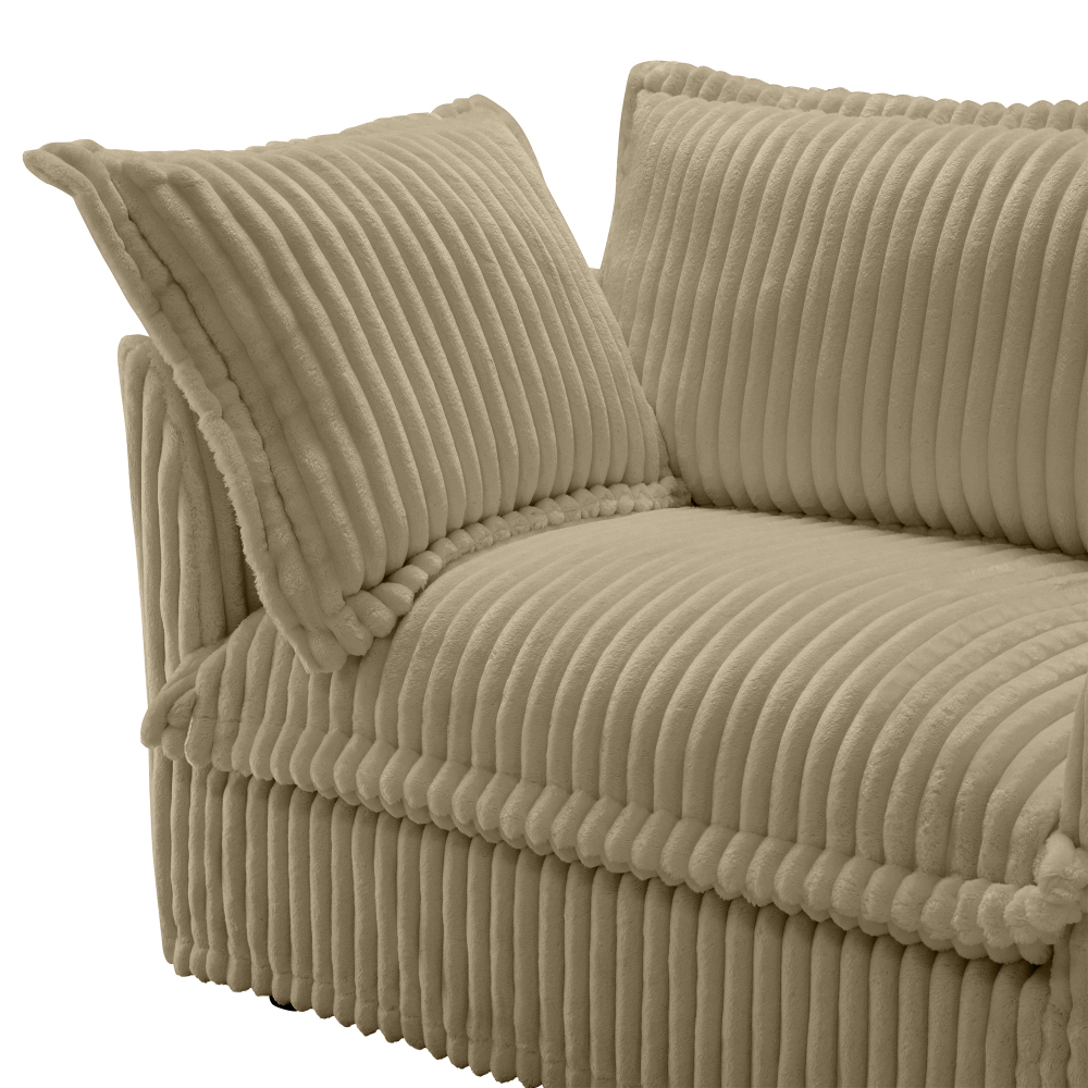 Koala Corduroy Sofa with Removable Covers - Camel