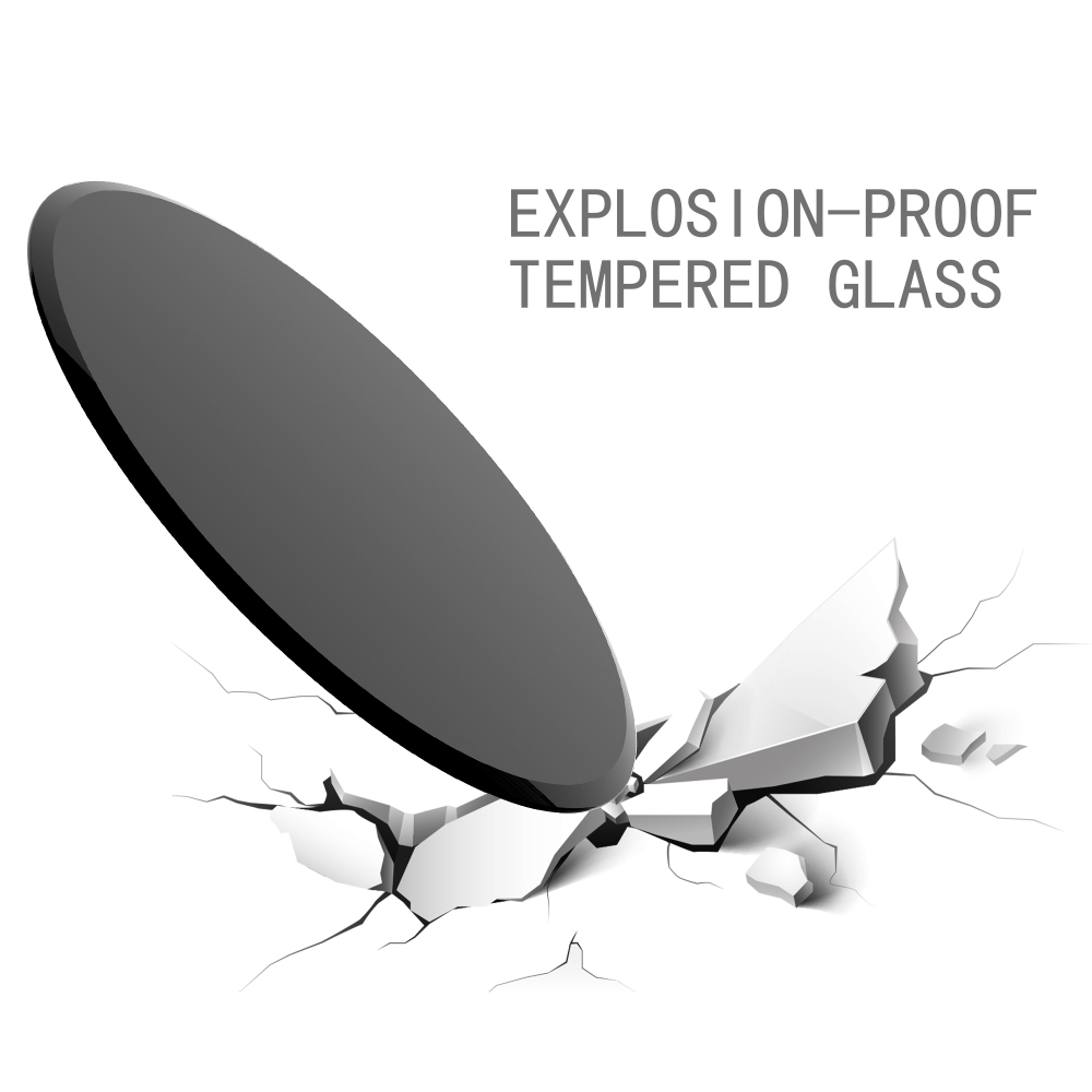 38.6" Round Black Tempered Glass Table Top - 2/5" Thick Beveled Edge Replacement for Dining, Coffee & Patio Tables