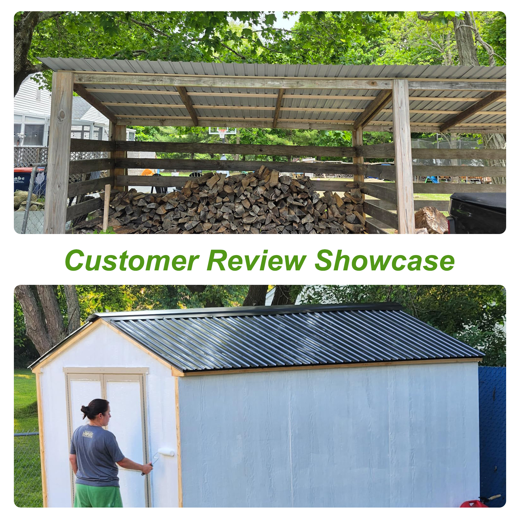 20-Piece Galvanized Metal Roofing Panels Kit - Corrugated Steel Siding Sheets for Shed, Pergola & Outdoor Storage